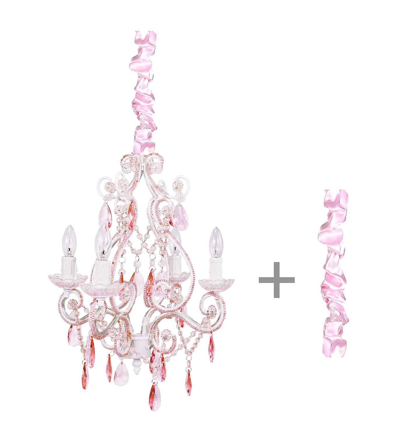 Tadpoles Four Bulb Chandelier, Pink