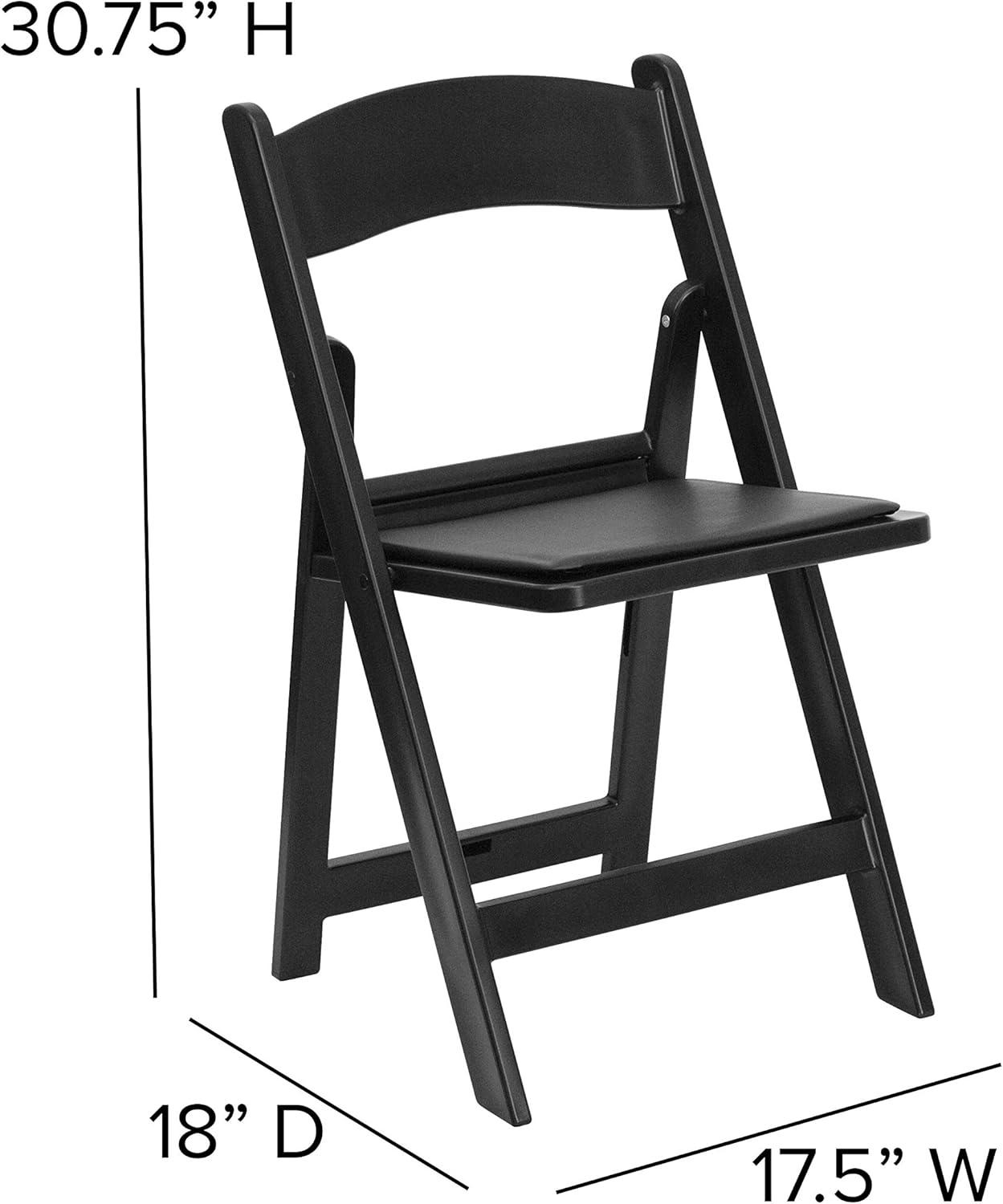Flash Furniture Hercules Series Folding Chairs for Weddings and Formal Events, Set of 4, Black