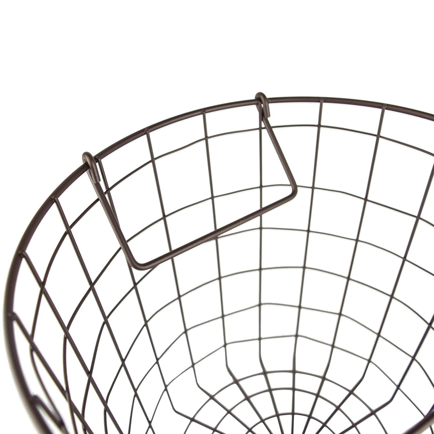 DII Metal Wire Mesh Stackable Utility Storage Bin, Small Round, 12x12x10", Bronze