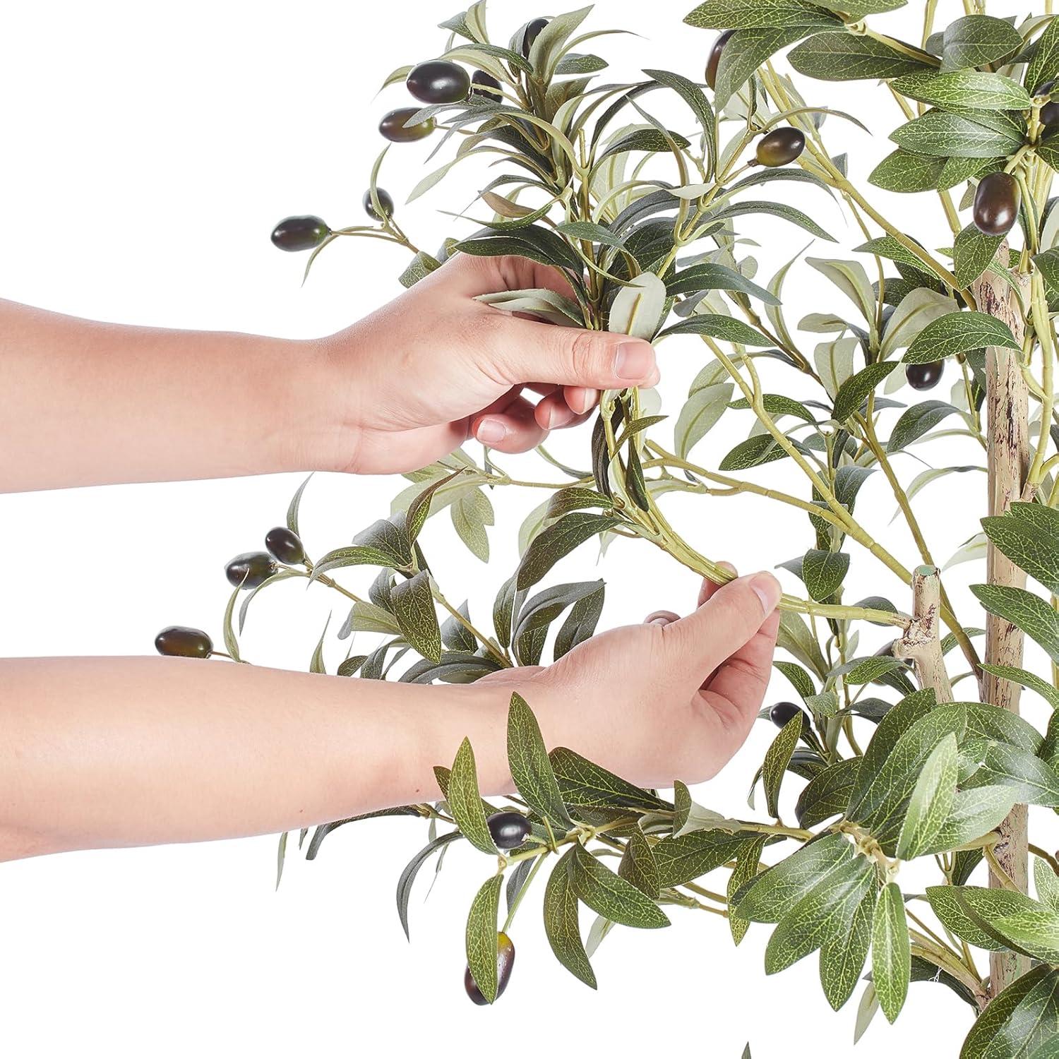 6 ft. Artificial Olive Tree Secure PE Material and Anti-Tip Tilt Protection Low-Maintenance Plant