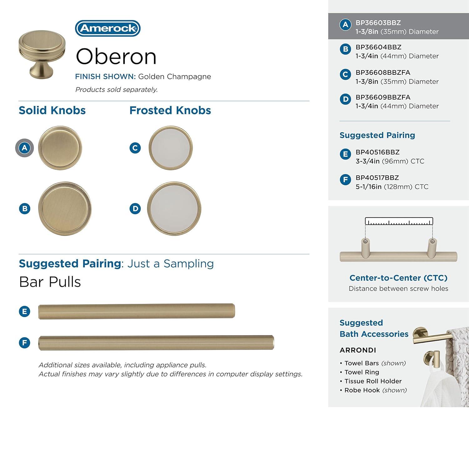 Oberon 1 3/8" Diameter Mushroom Knob