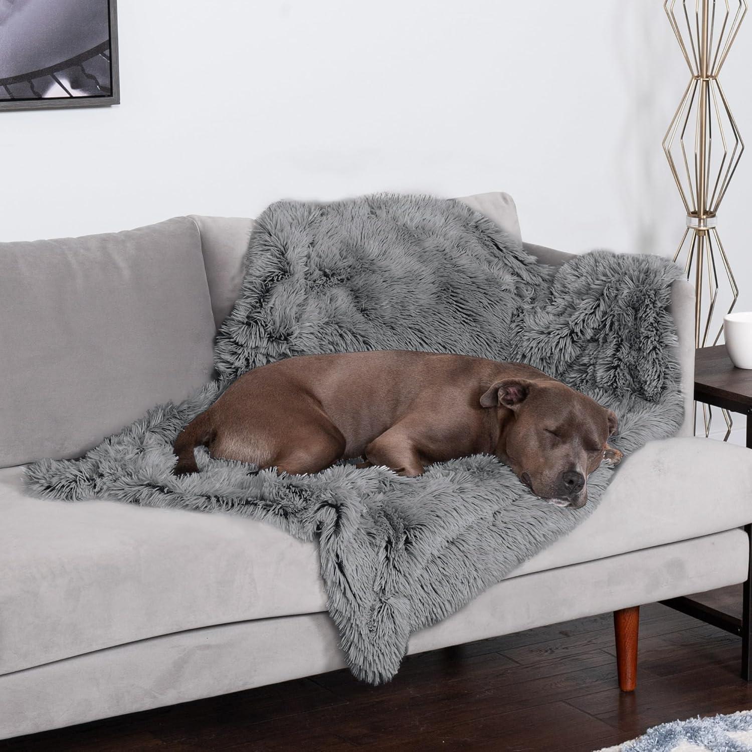 FurHaven Long Fur & Velvet Waterproof Dog Blanket