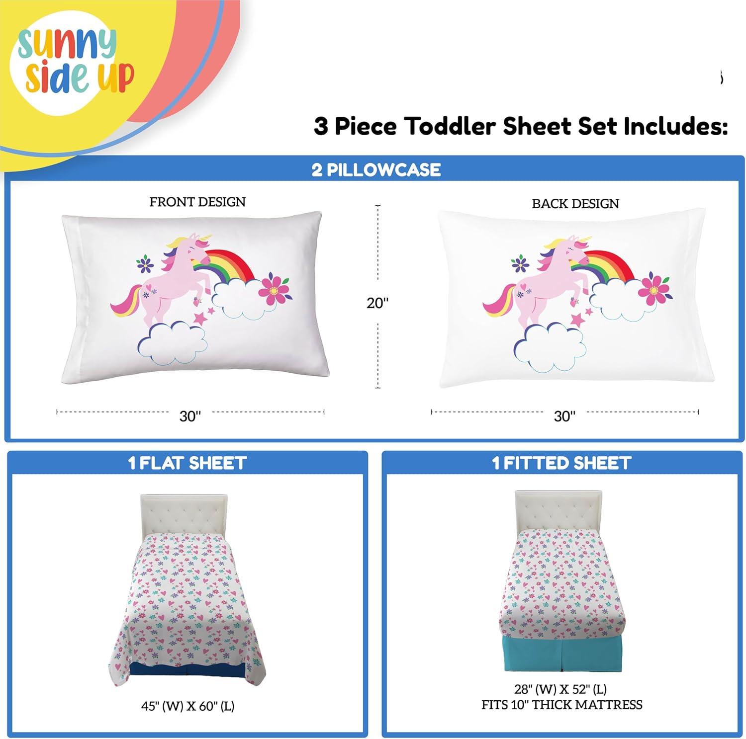 Sunny Side Up Rainbow Unicorns Sheet Set