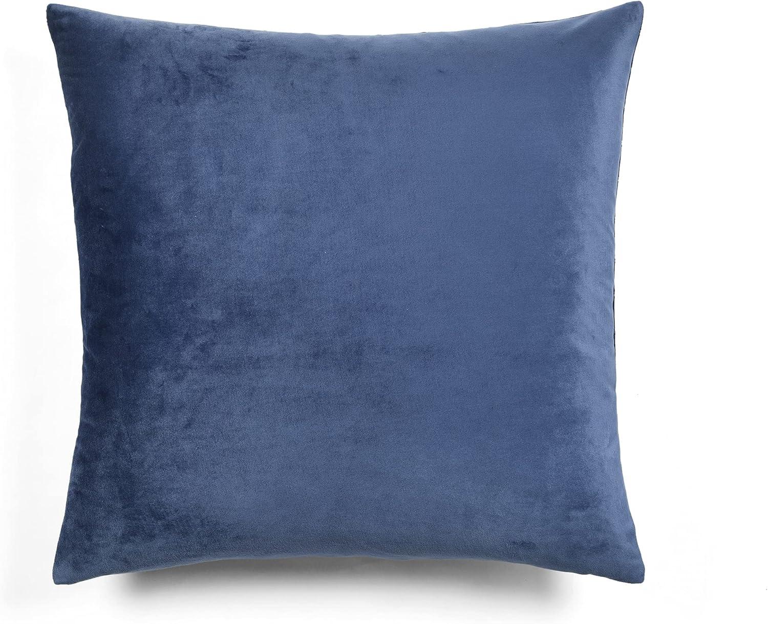 Lush Decor Polyester Velvet Geo Decorative Pillow Cover Navy Single 20 in x 20 in