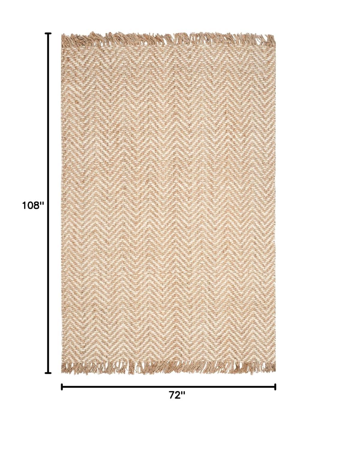Natural Fiber NF458 Hand Woven Indoor Area Rug - Bleach/Natural - 6'x9' - Safavieh.