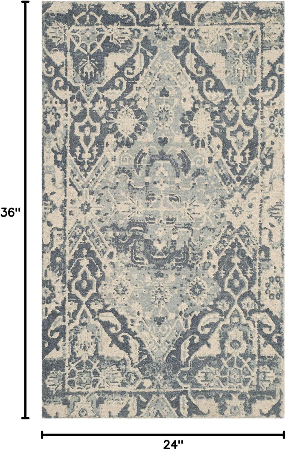 Restoration Vintage RVT532 Hand Tufted Accent Rug - Charcoal/Ivory - 2'x3' - Safavieh.
