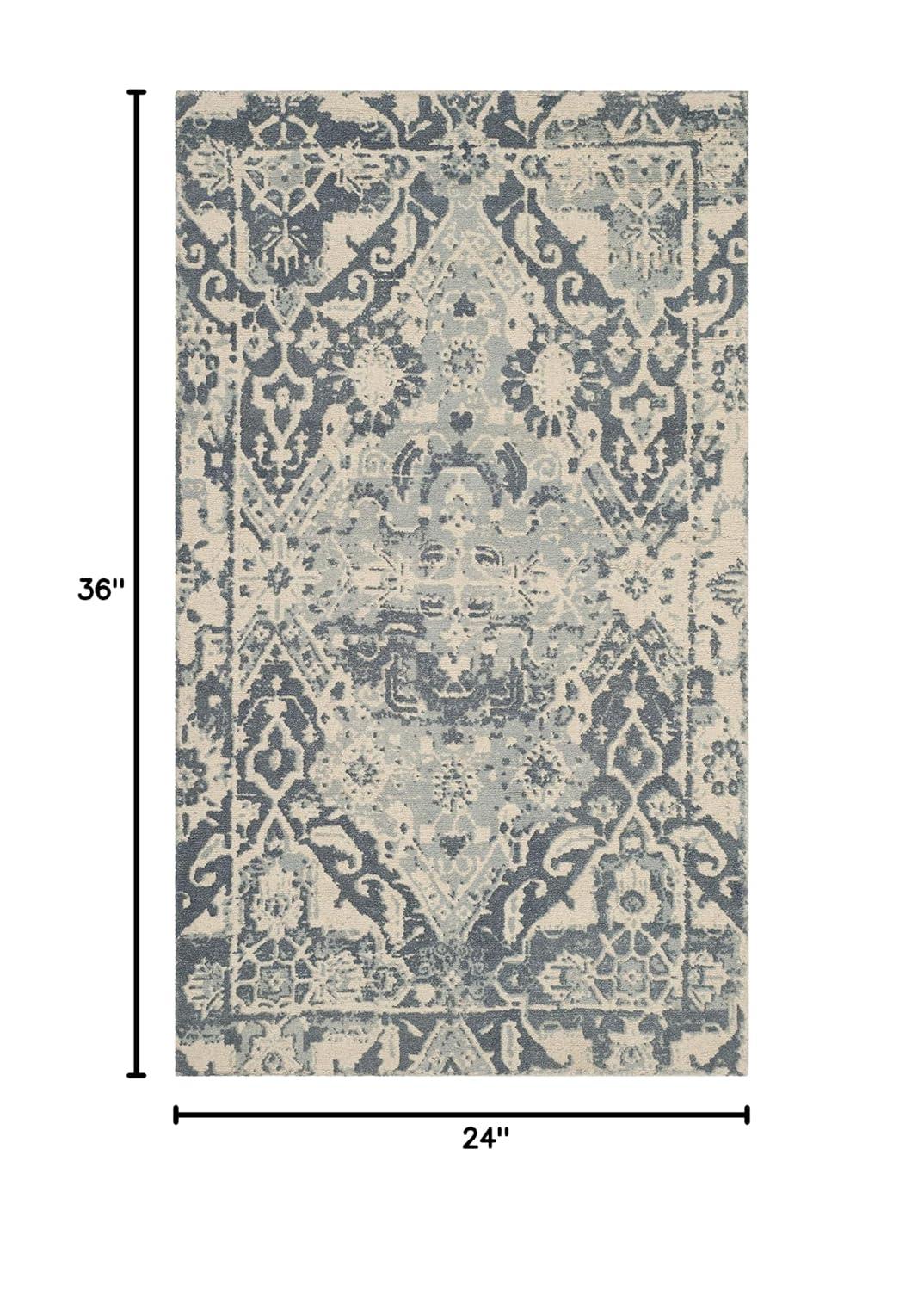 Restoration Vintage RVT532 Hand Tufted Accent Rug - Charcoal/Ivory - 2'x3' - Safavieh.