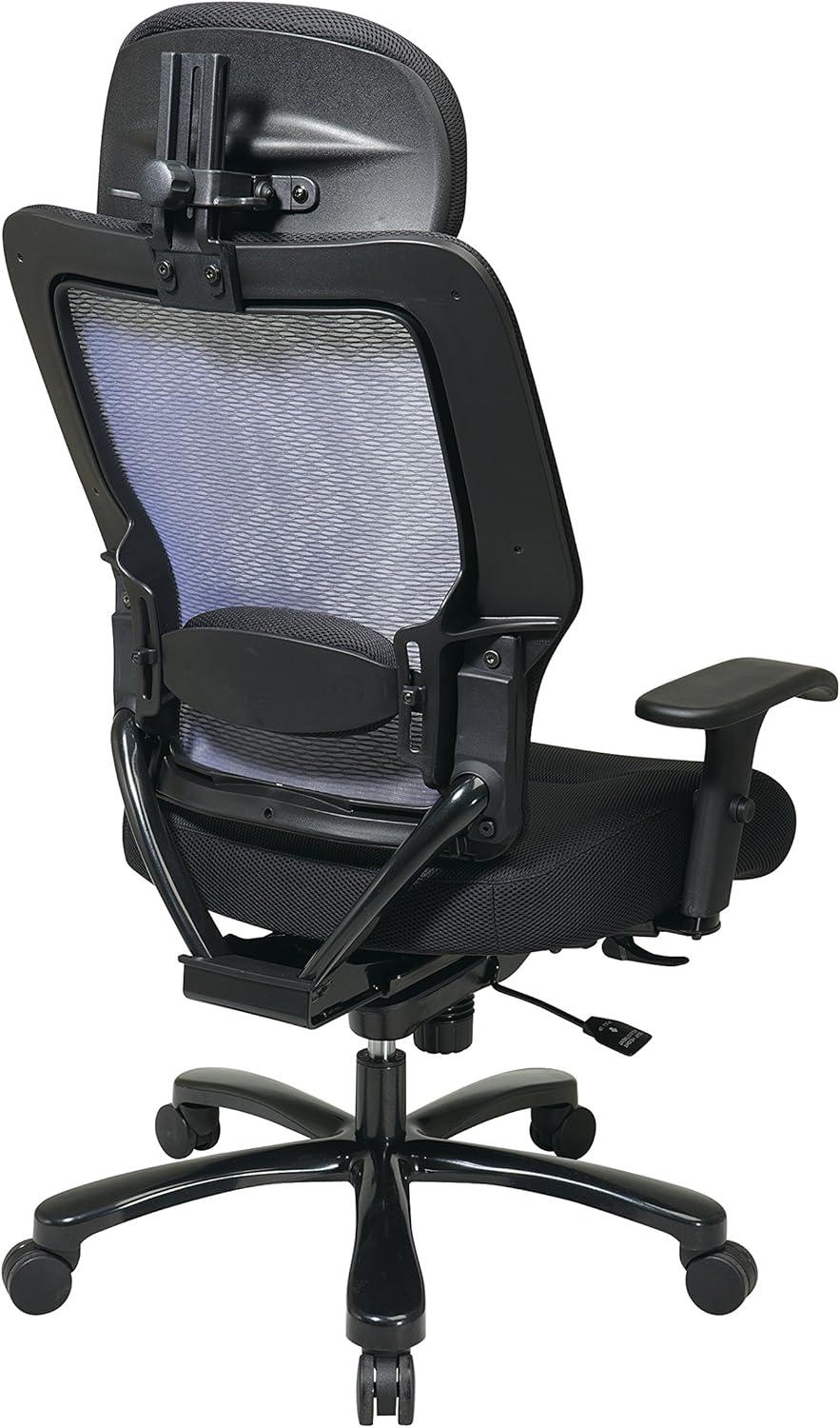 SPACE Seating Professional Air GridÂ® Back and Black Mesh Seat with Industrial Steel Finish Base