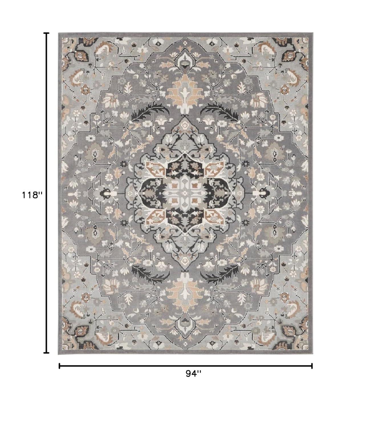 Nourison Elation Floral Medallion Indoor Rug Ivory Blue 7'10" x 9'10"