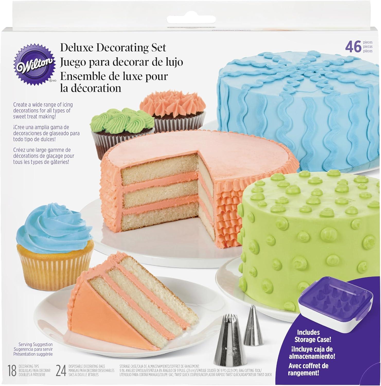 Wilton 46-Piece Purple Cake Decorating Set with Stainless Steel Tips