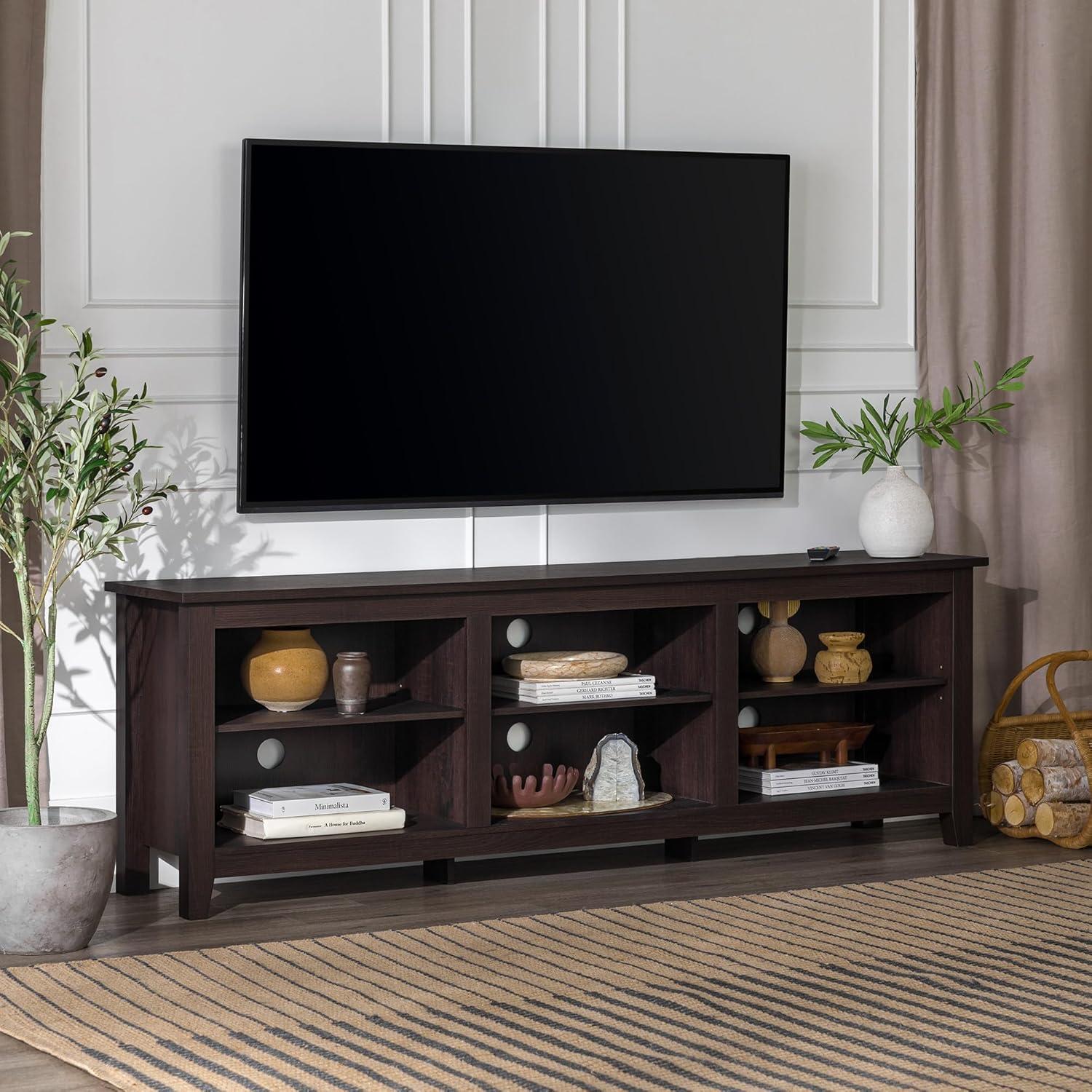 Essential 70" Rustic MDF Wood TV Stand - Espresso