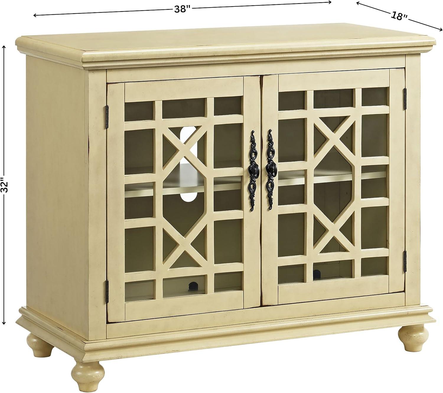 Martin Svensson Home Elegant Small Spaces TV Stand, Antique Cream White