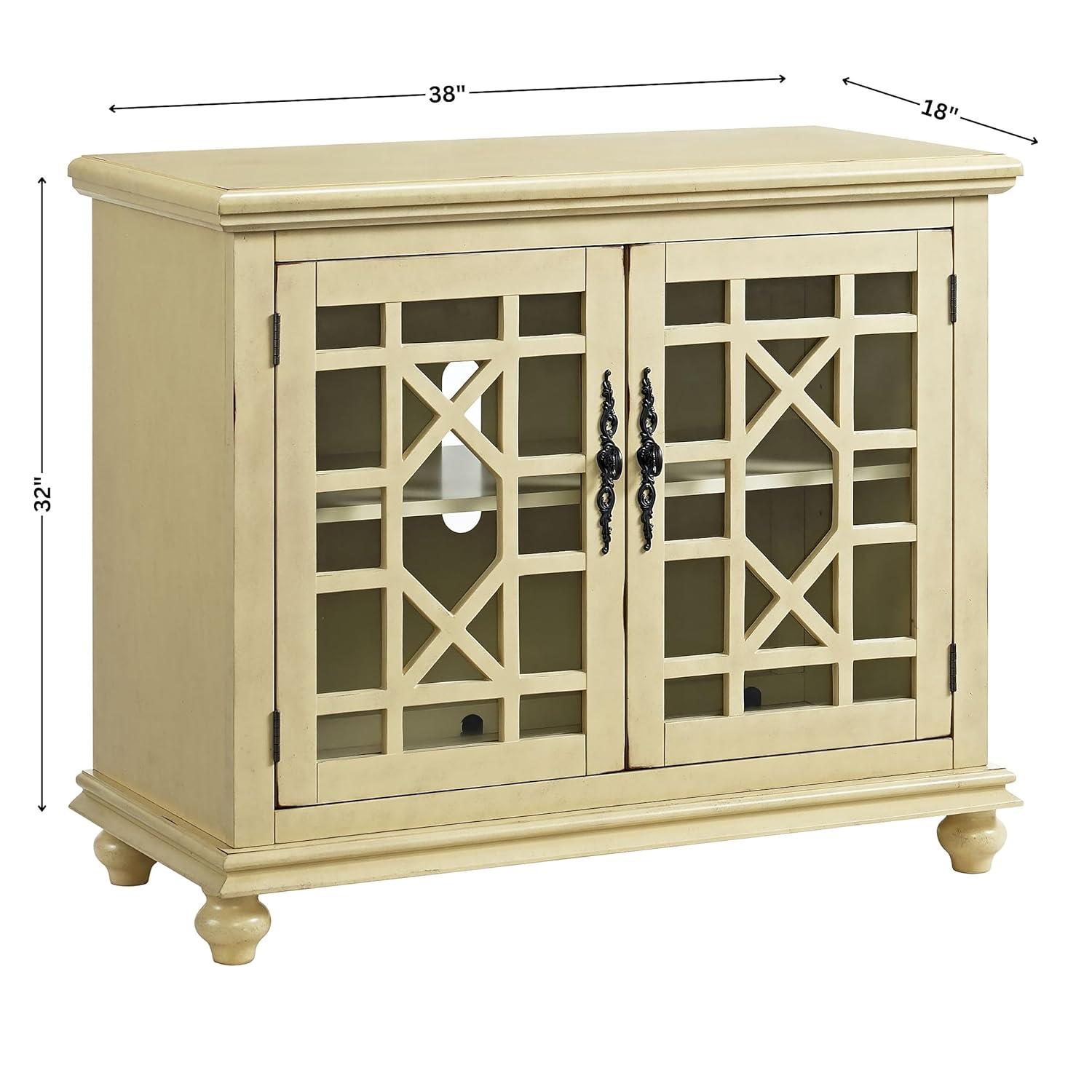 Martin Svensson Home Elegant Small Spaces TV Stand, Antique Cream White