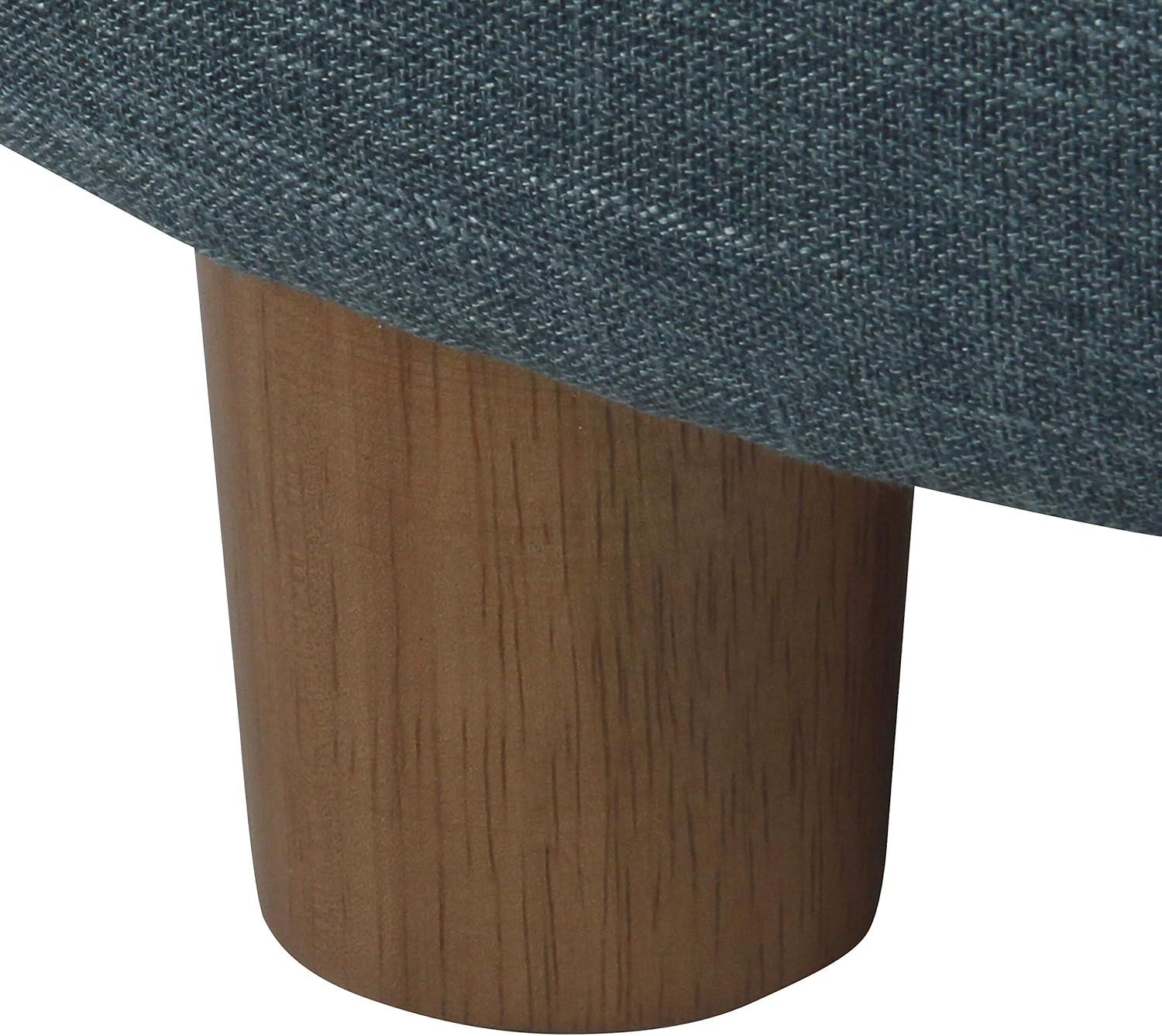 Round Storage Ottoman Teal - HomePop: Upholstered Footstool, Easy Lift Top, 250lb Capacity