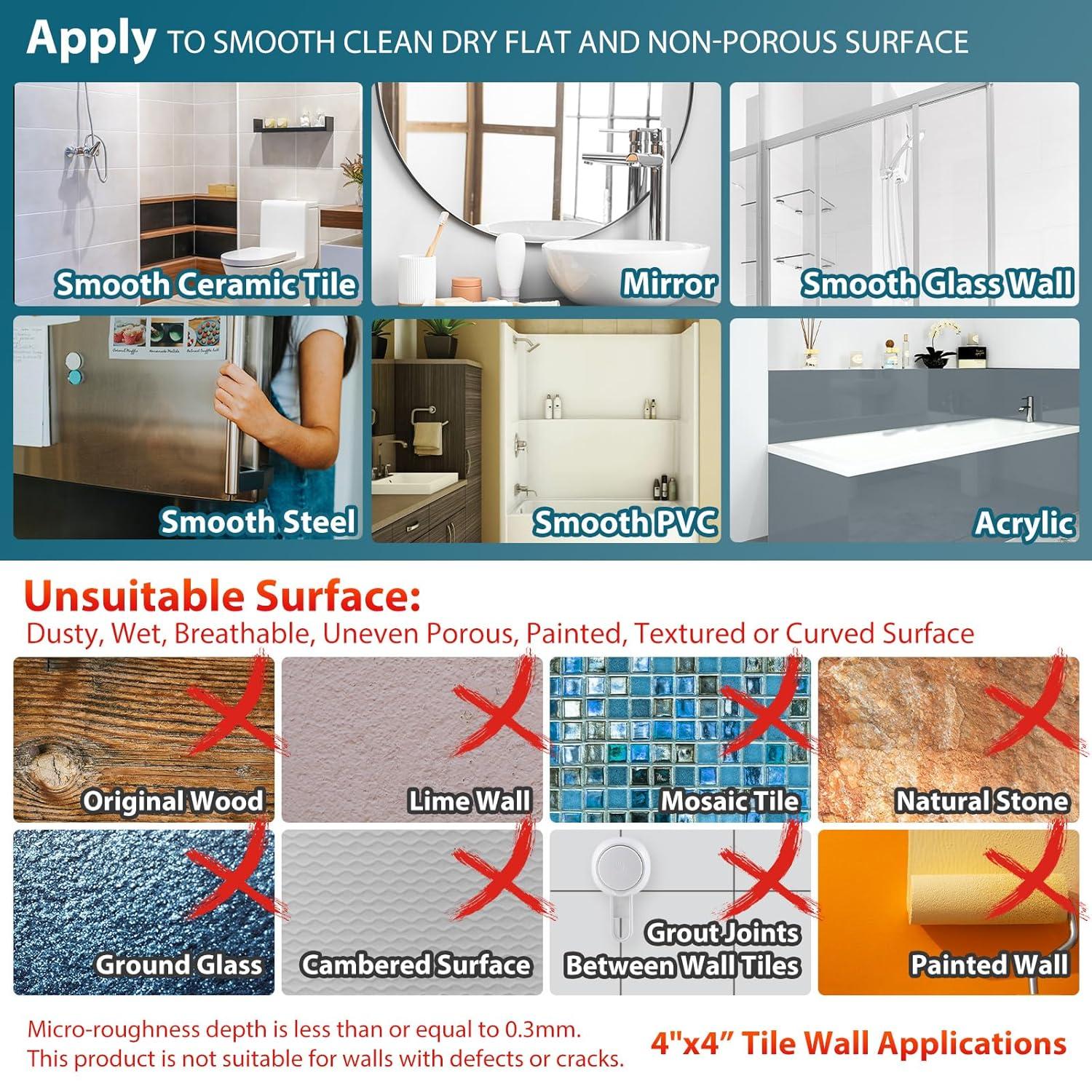 TAILI Shower Grab Bar 2 Pack Suction Grab Bars for Bathtubs and Showers, Heavy Duty Shower Handle Removable Bathroom Safety Grip for Seniors and Elderly, Shower Handrails No Drilling Waterproof, Blue