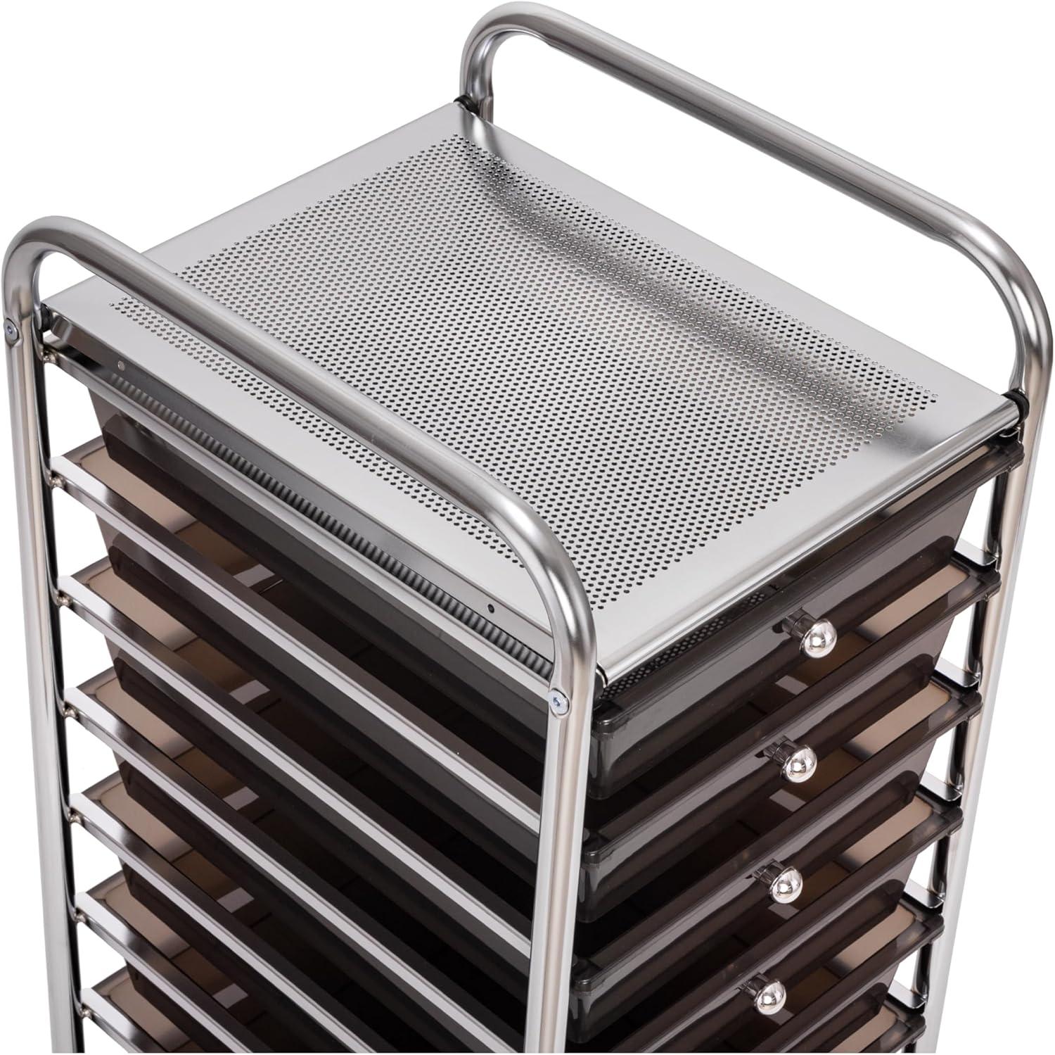 10-Drawer Organizer Cart, Black by Seville Classics