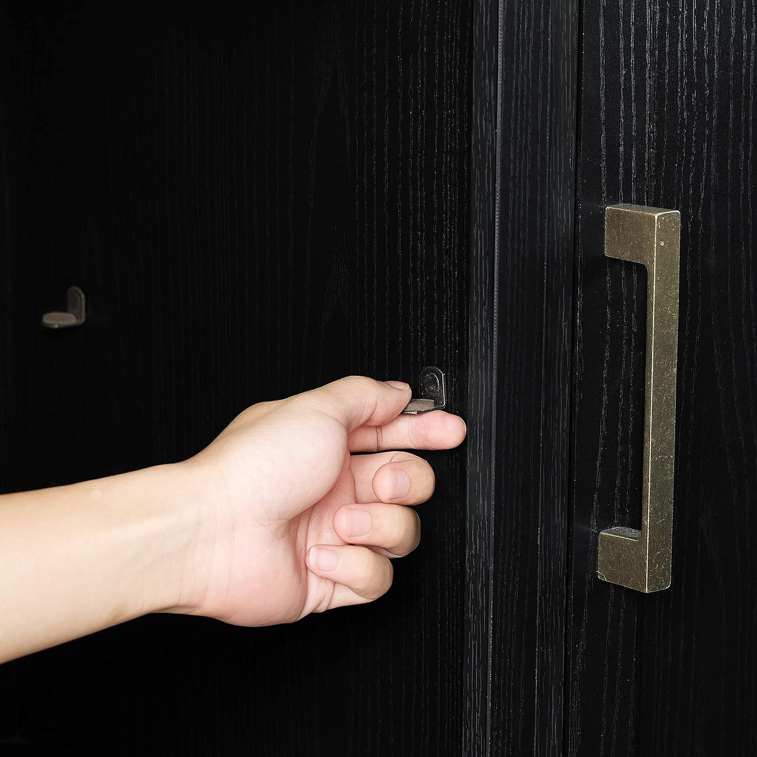 Crosley Camden Corner TV Stand for TVs up to 50" with Fireplace Black : Mid-Century Modern, Adjustable Shelves, Cable Management