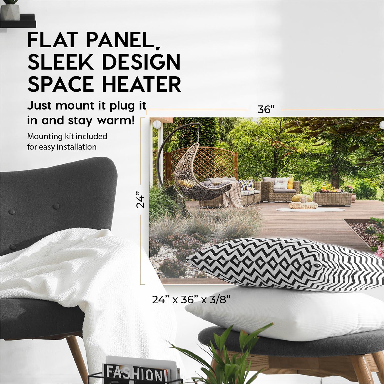 White Electric Wall Heater with Thermostat and Convection