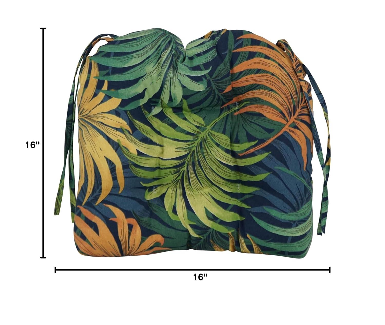 Blazing Needles 16-inch Polyester Patterned Outdoor U-shaped Chair Cushions (Set of 4)