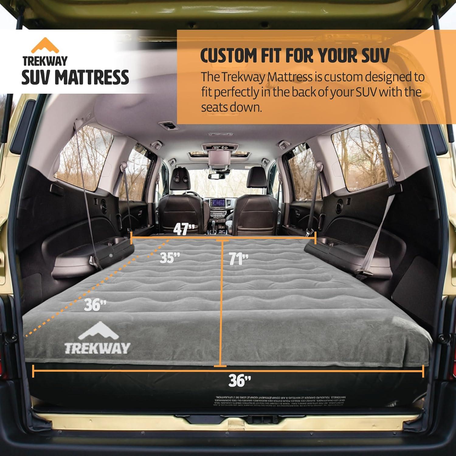 Offroading Gear SUV/Van Inflatable Air Mattress w/Side Chambers - Car Camping Bed - for 4Runner, Outback, Forester, Cherokee, RAV4, Blow Up Inflatable. from Trekway