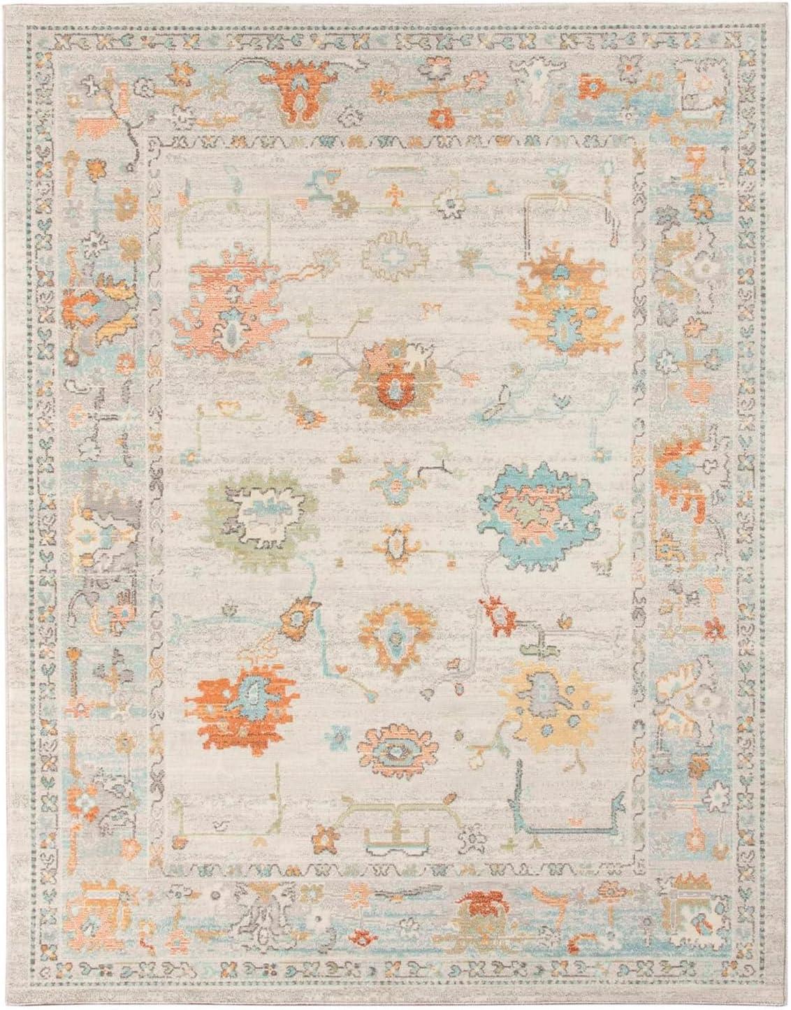 Viviane Beige Floral Reversible Outdoor & Indoor Rug, 8' x 10'