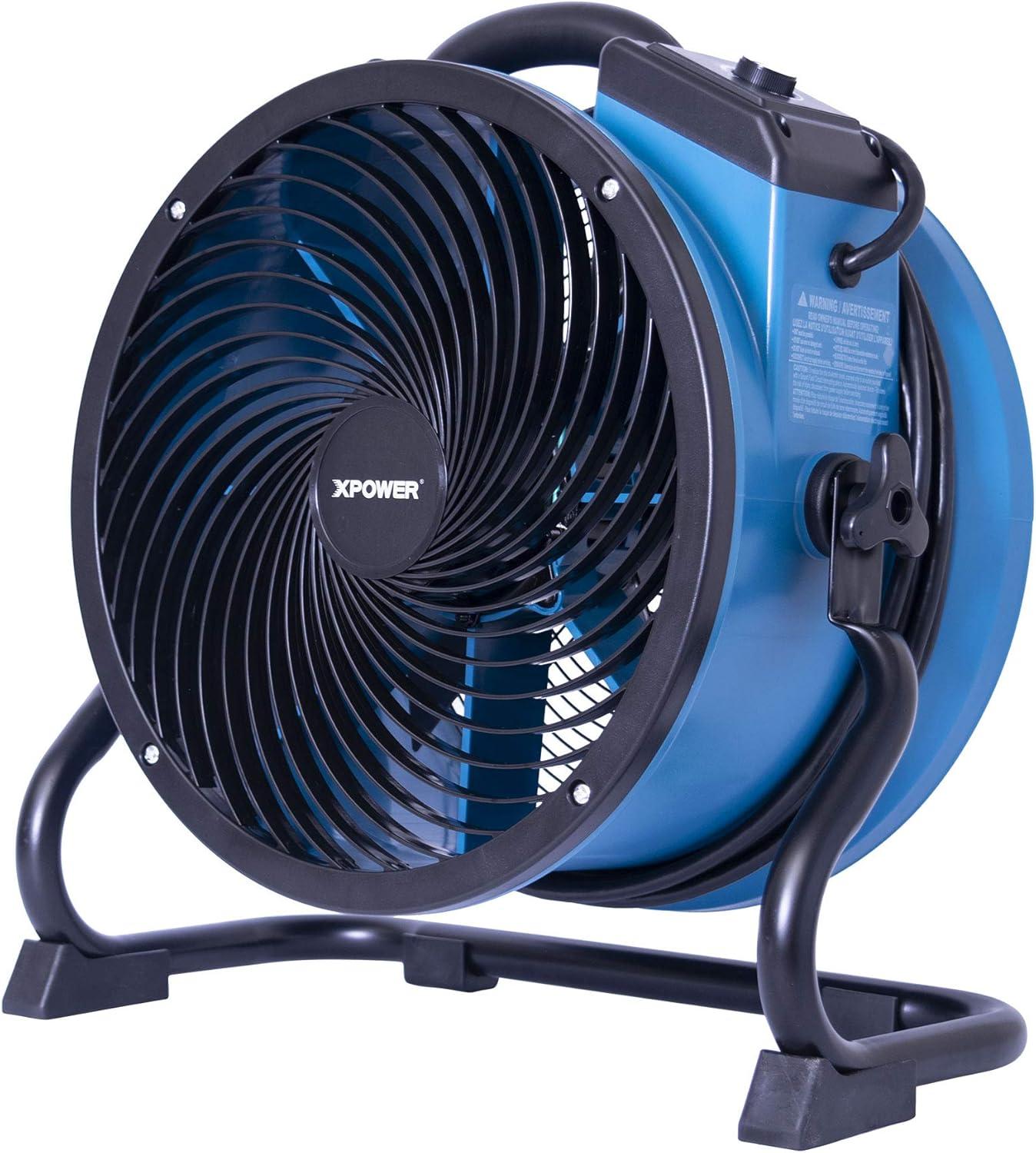 XPOWER Blue Industrial Axial Air Mover Blower Fan with Variable Speed Control