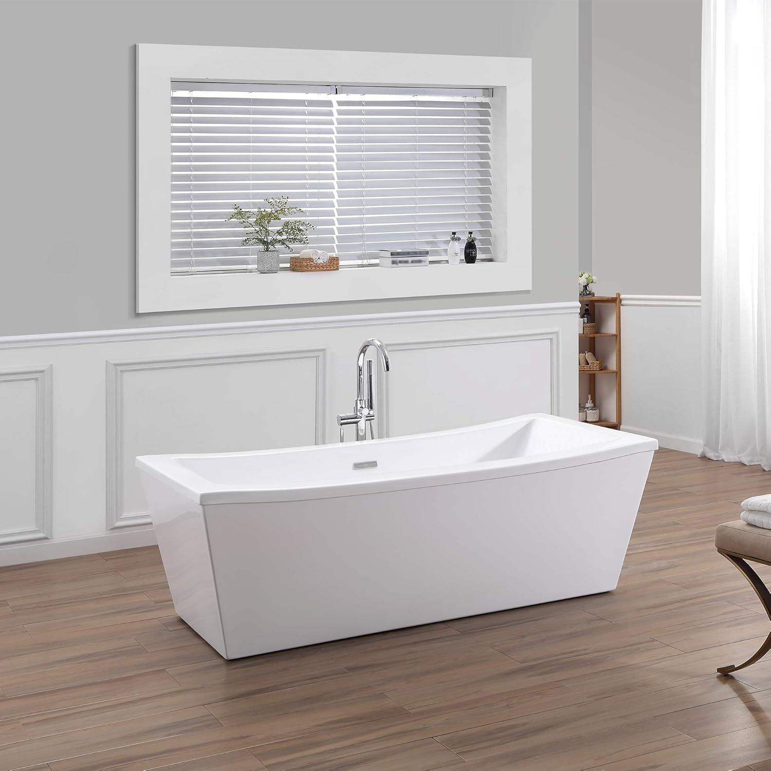 Ruby 65'' x 29.13'' Freestanding Soaking Acrylic Bathtub