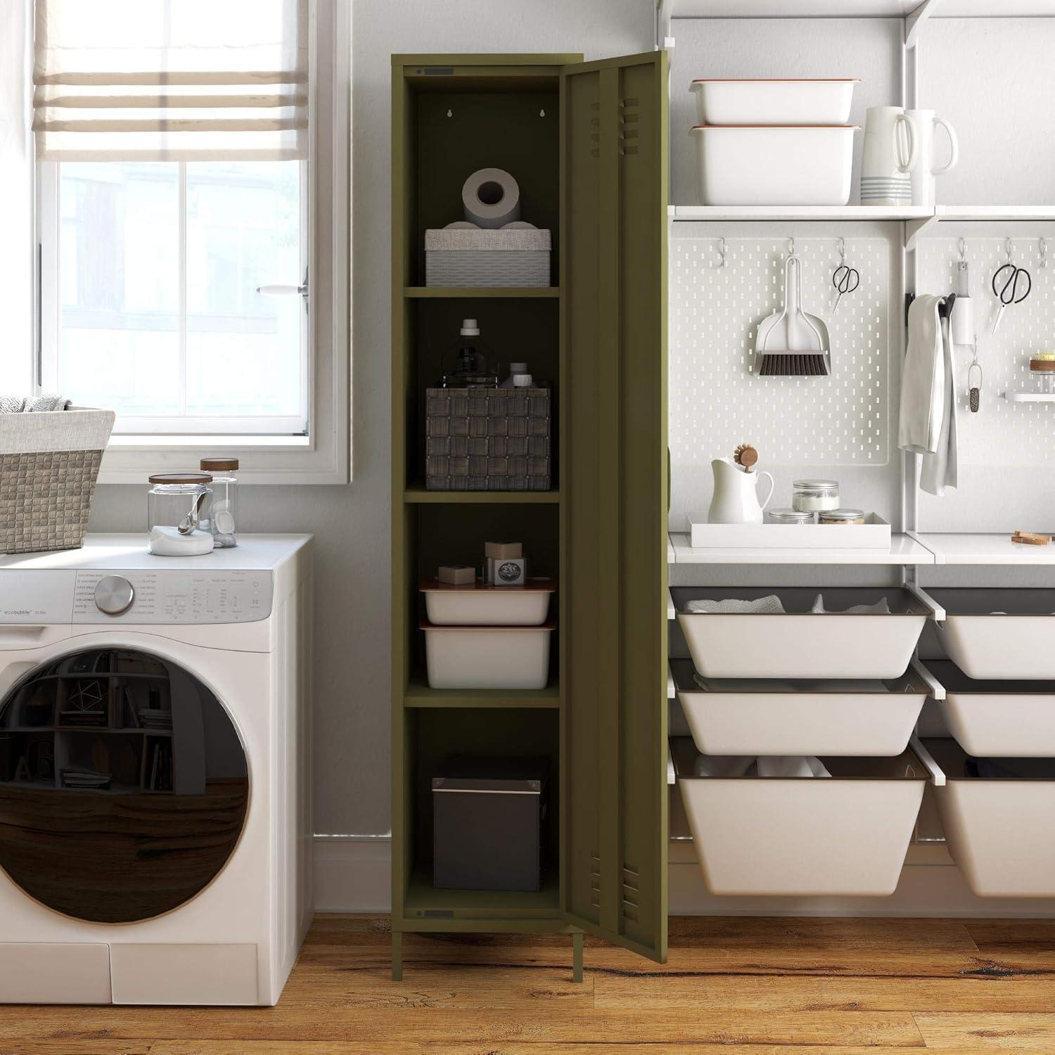 RealRooms Shadwick Single Metal Locker Storage Cabinet