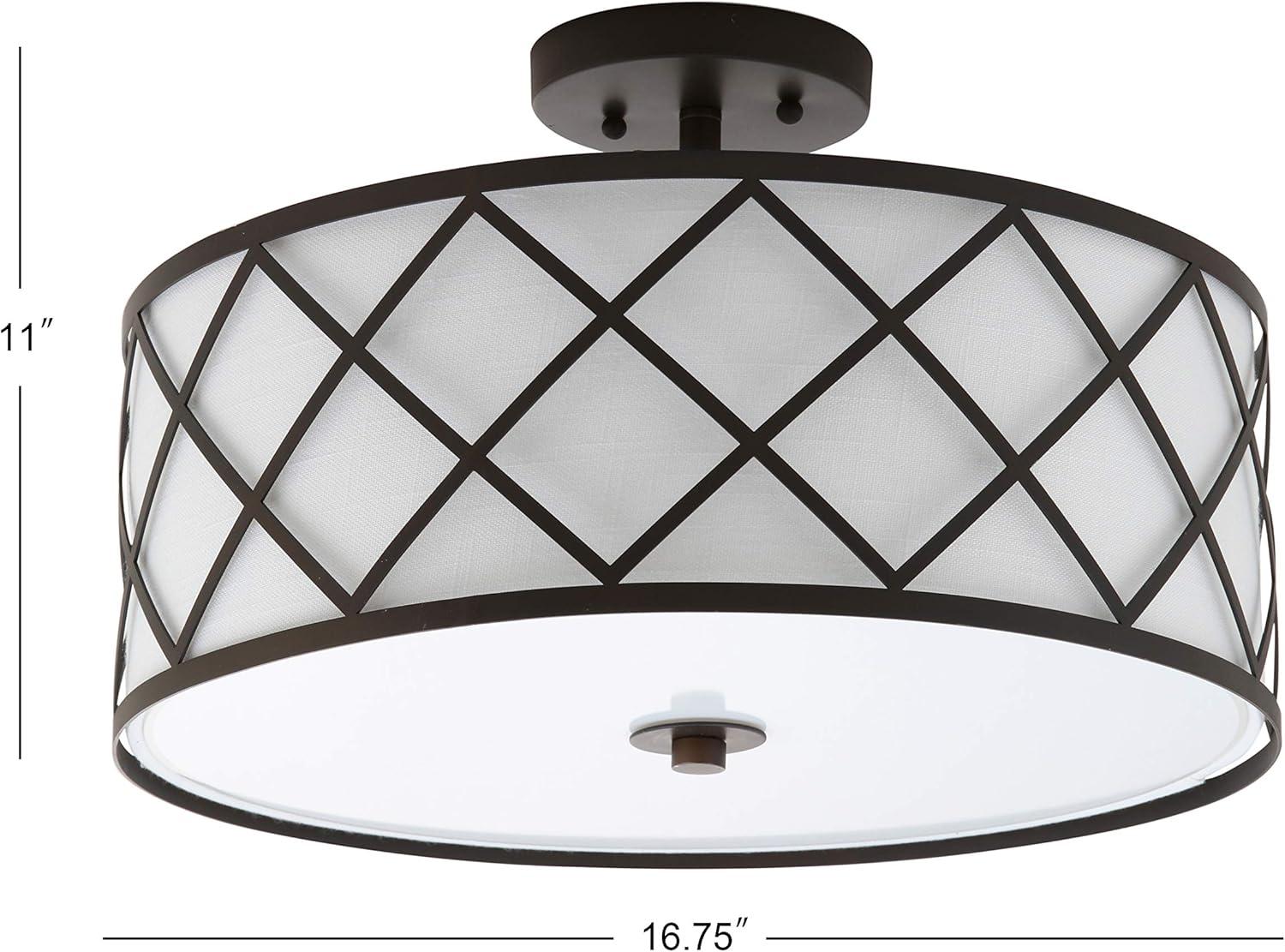 JONATHAN Y Link Metal LED Flush Mount, by JONATHAN  Y Oil Rubbed Bronze 3 16.75" Oil Rubbed Bronze