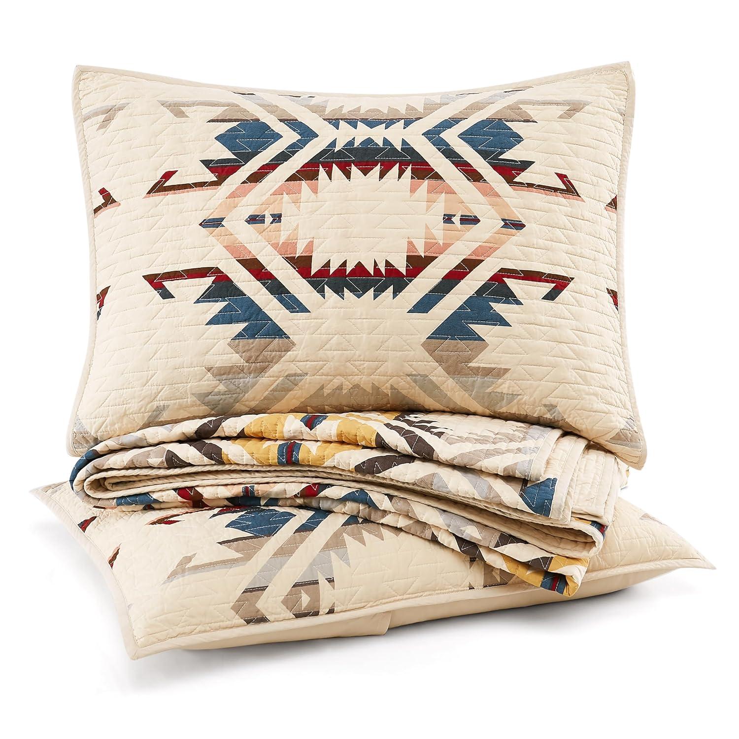 King Organic Cotton Reversible White Quilt Set