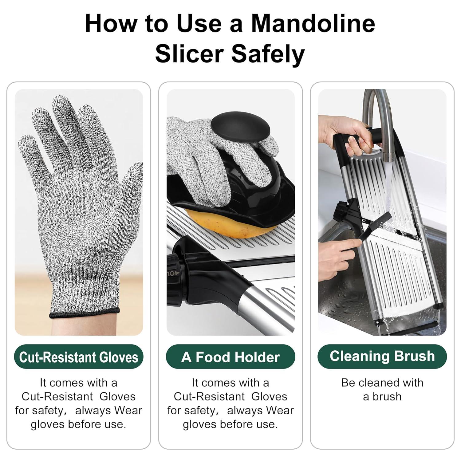 Gramercy Kitchen Co. Adjustable Stainless Steel Mandoline Food Slicer