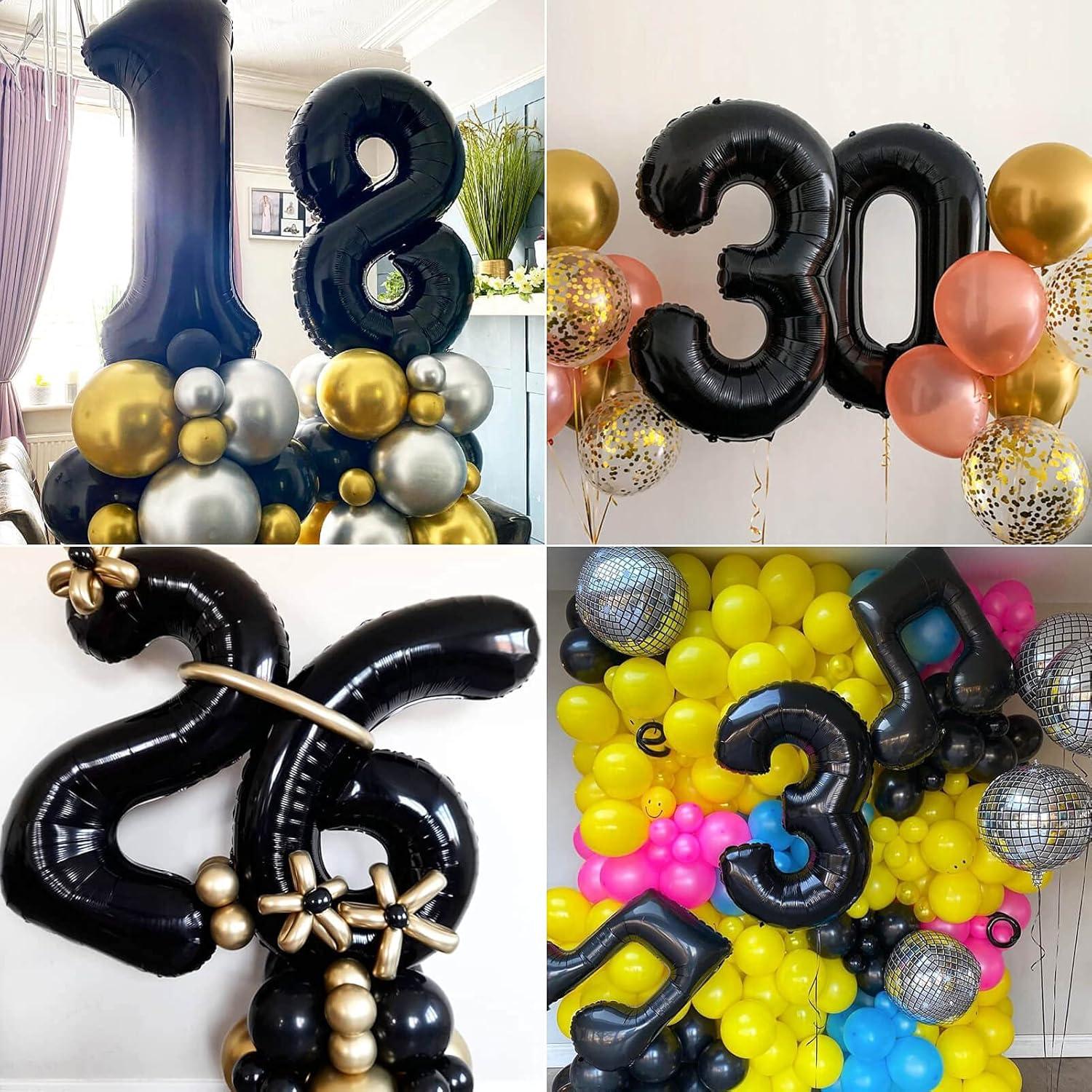 40 Inch Large Black Number 8 Balloon Extra Big Size Jumbo Digit Mylar Foil Helium Balloons for Birthday Party Celebration Decorations Graduations Wedding Anniversary Baby Shower Supplies Photo Shoot