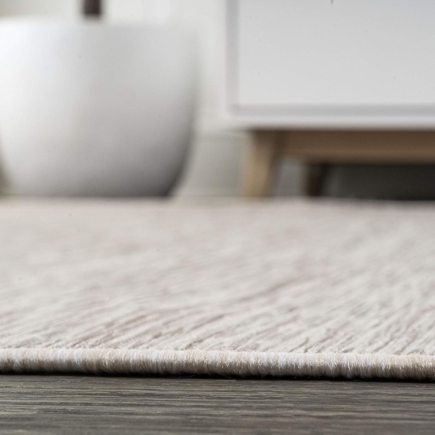 6'x6' Ethan Modern Flatweave Solid  Area Rug, Light Gray - JONATHAN Y