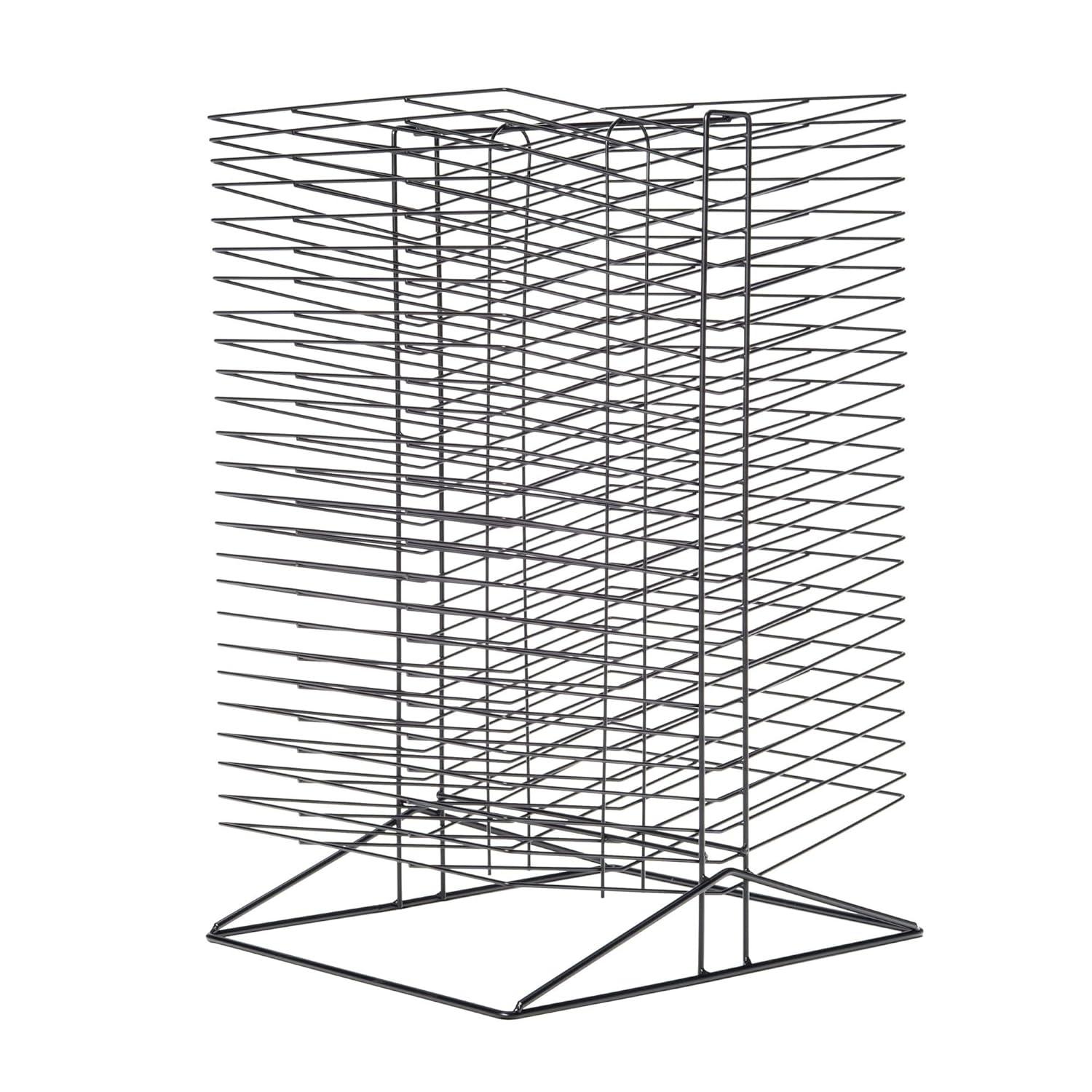 Sax All-Steel Double Sided Wire Drying Rack for Arts and Crafts and Storage, Black, 50 Shelves, 17-1/2 x 20 x 30-3/4 Inches