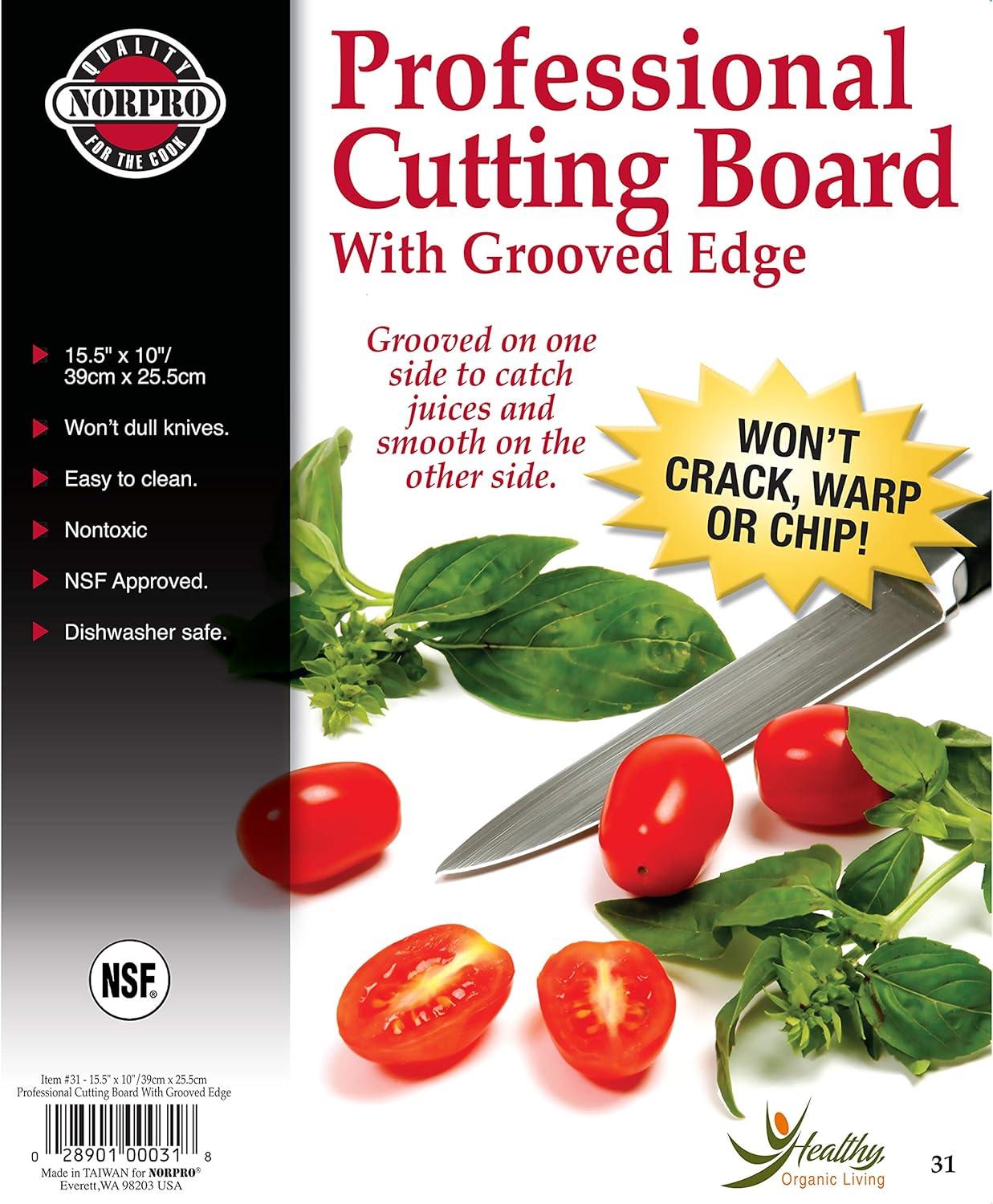 Norpro Professional 10-Inch x 15.5-Inch Cutting Board, White