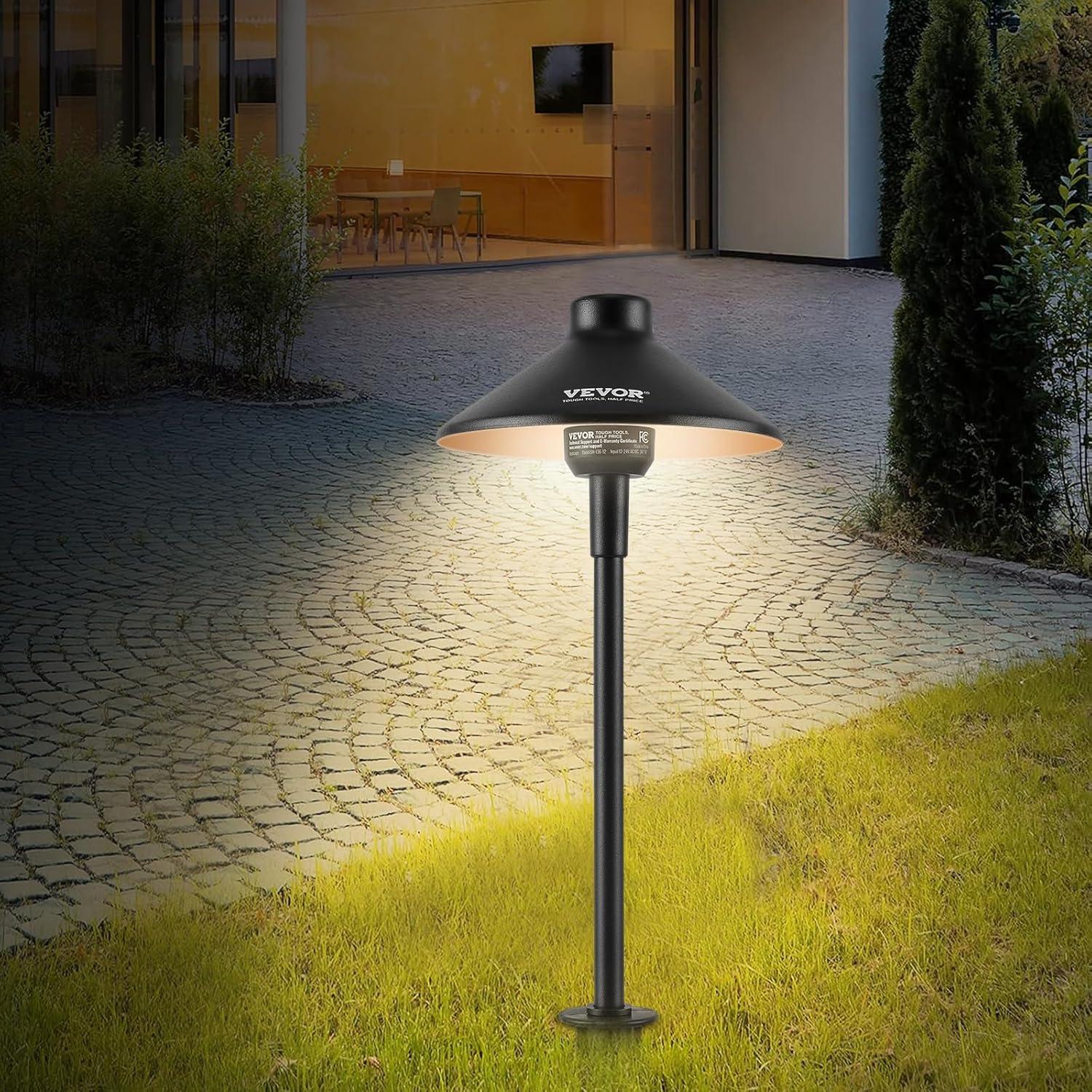 VEVOR Low Voltage Landscape Path Lights, 3W 210LM 12V-24VAC/DC,IP66 Waterproof for Yard Garden Sidewalk 8 Pack