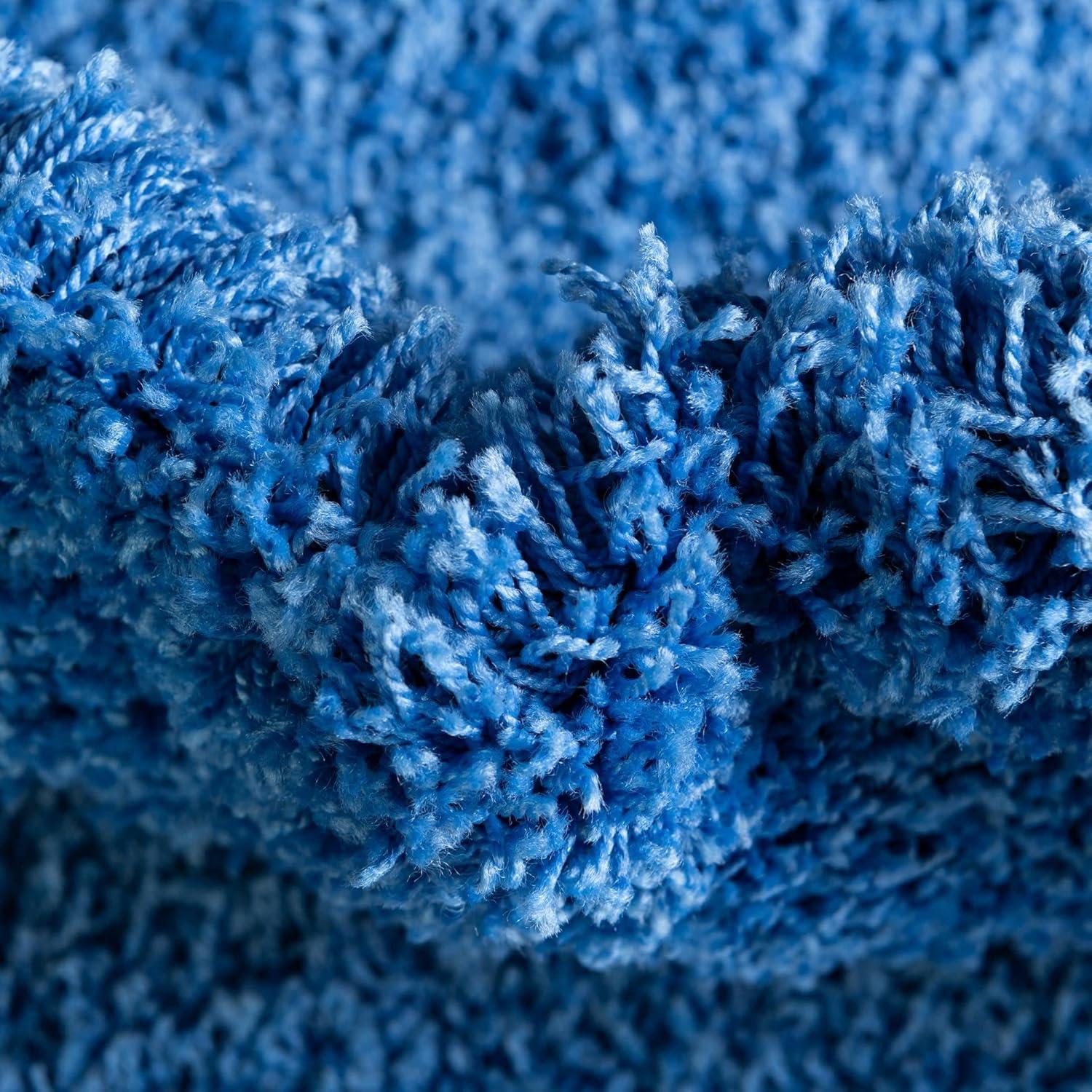 Unique Loom 8' 0 x 11' 0 Rectangle Solid Shag Periwinkle Blue Area Rug