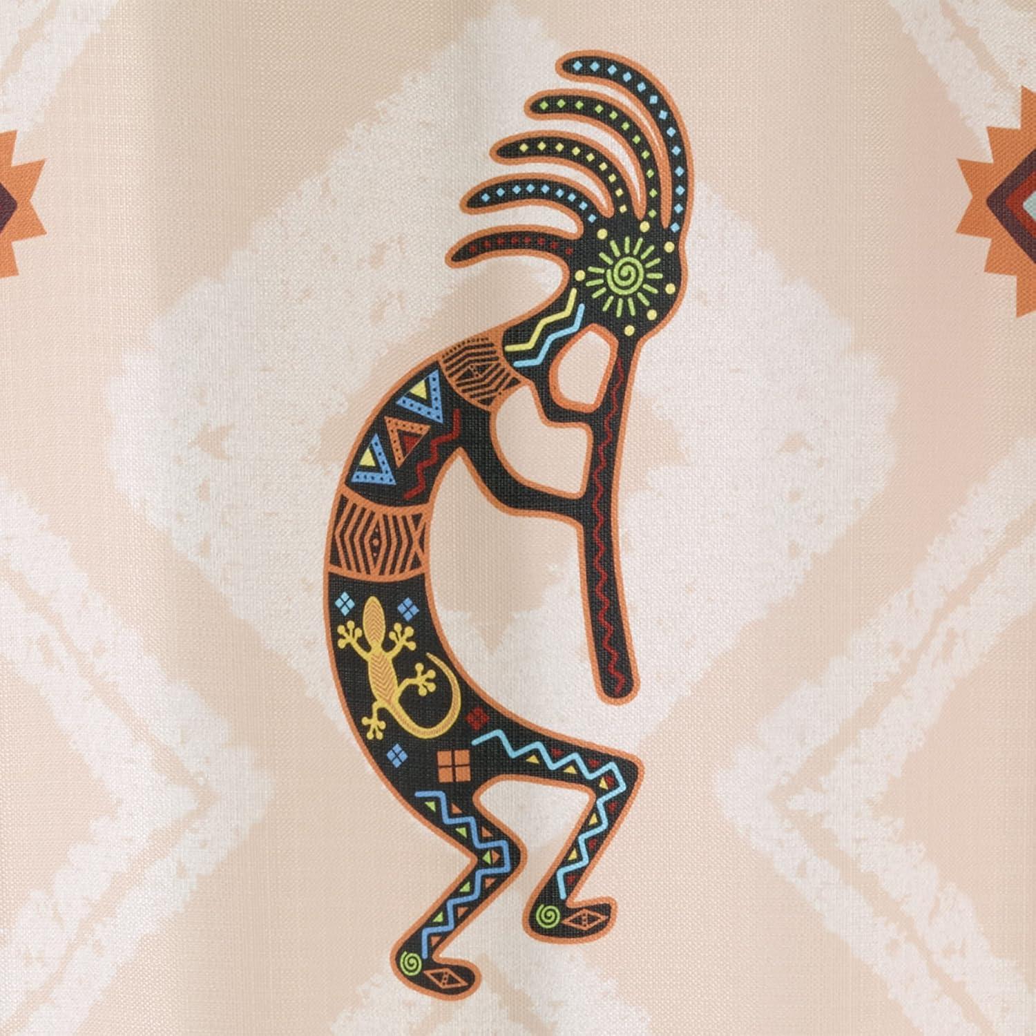 Navajo Dance Beige and Brown Polyester Shower Curtain