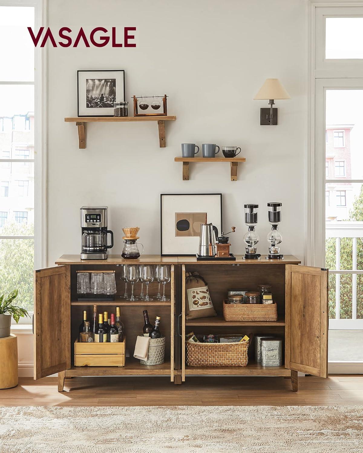 Wrought Studio™ Yvette 59"W Credenza Sideboard, Buffet Storage Cabinet