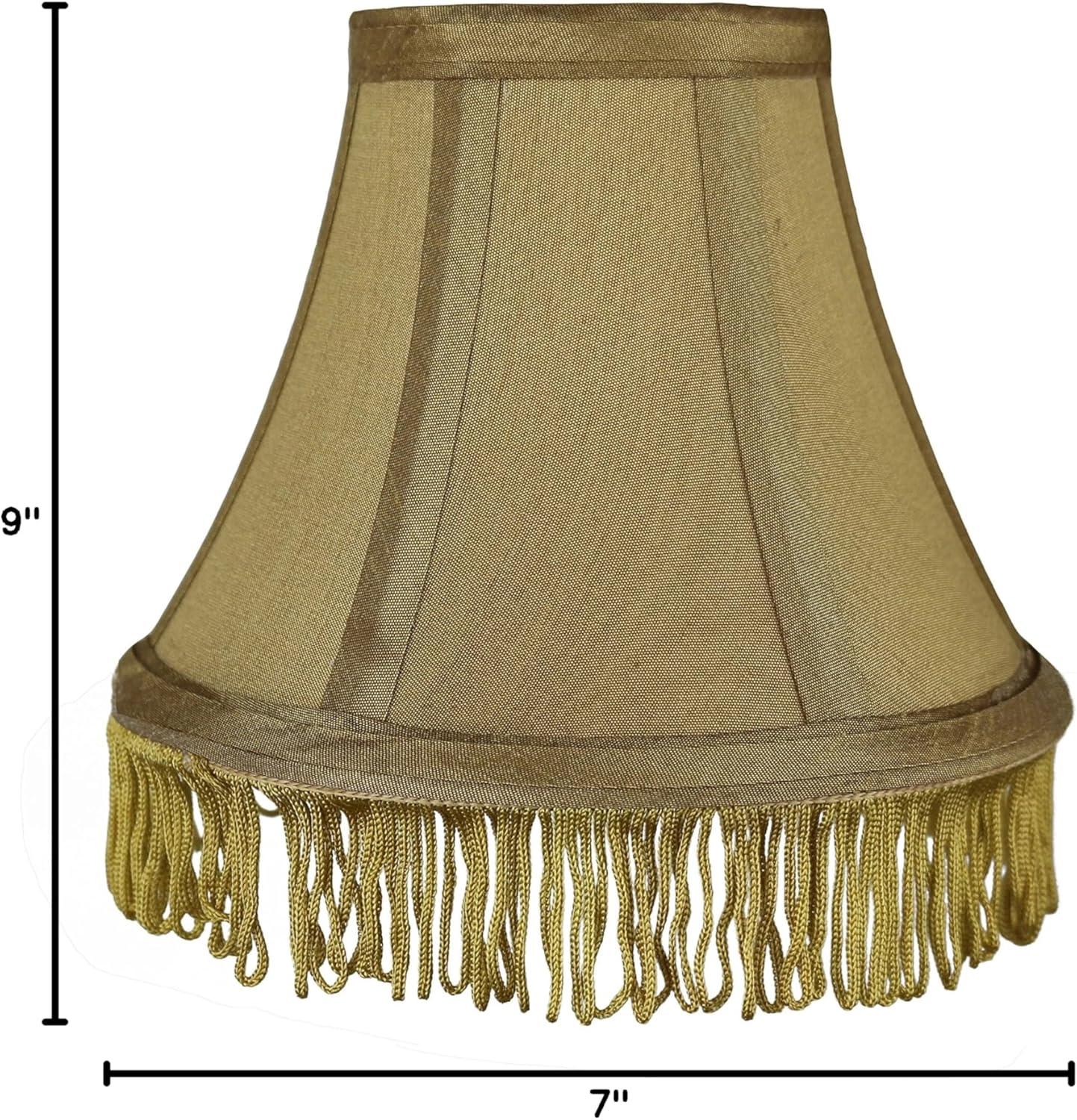 7" Silk Bell Lamp Shade Gold, Gold Single