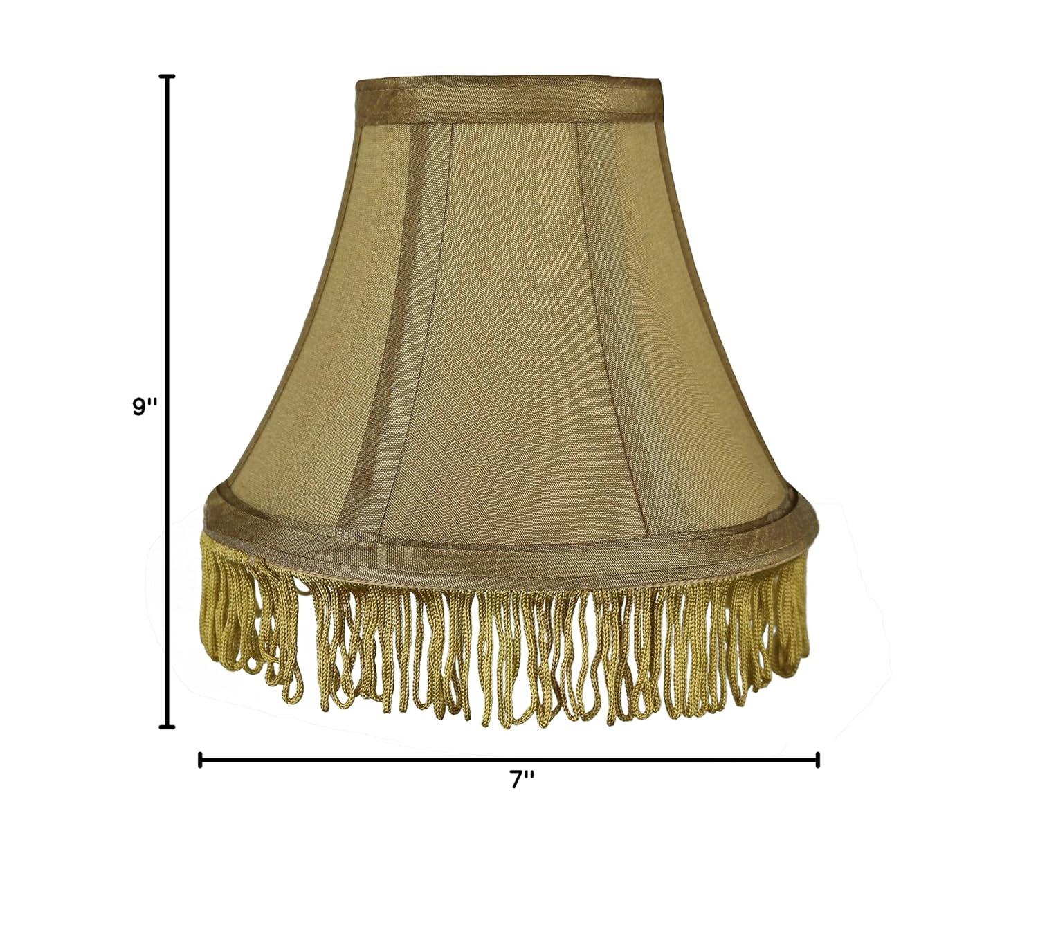 7" Silk Bell Lamp Shade Gold, Gold Single