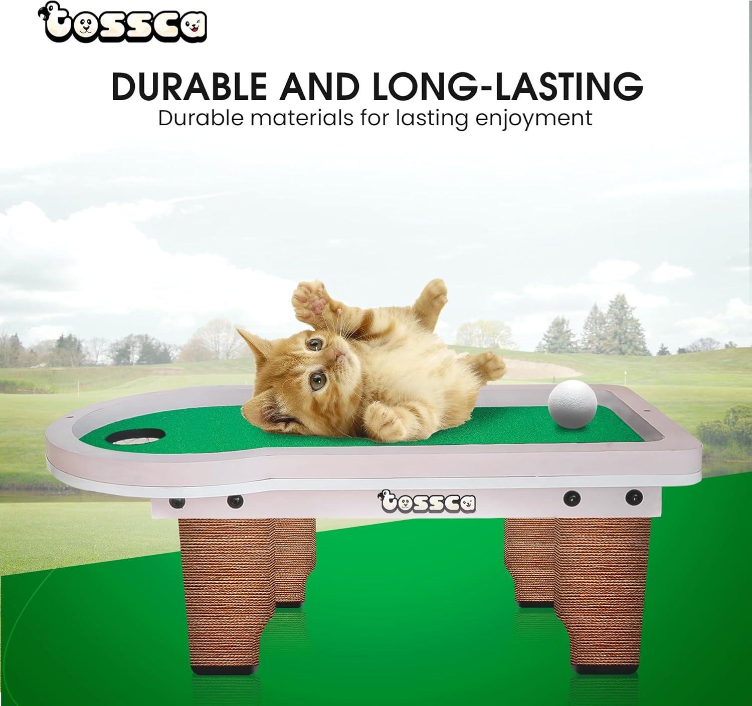 8 in 1 Cat Golf Table Set | Cat Tree Tower with Scratching Post, Catnip Pillows, Feather Teaser Wand, Feeder, Cat Furniture for Indoor Cats