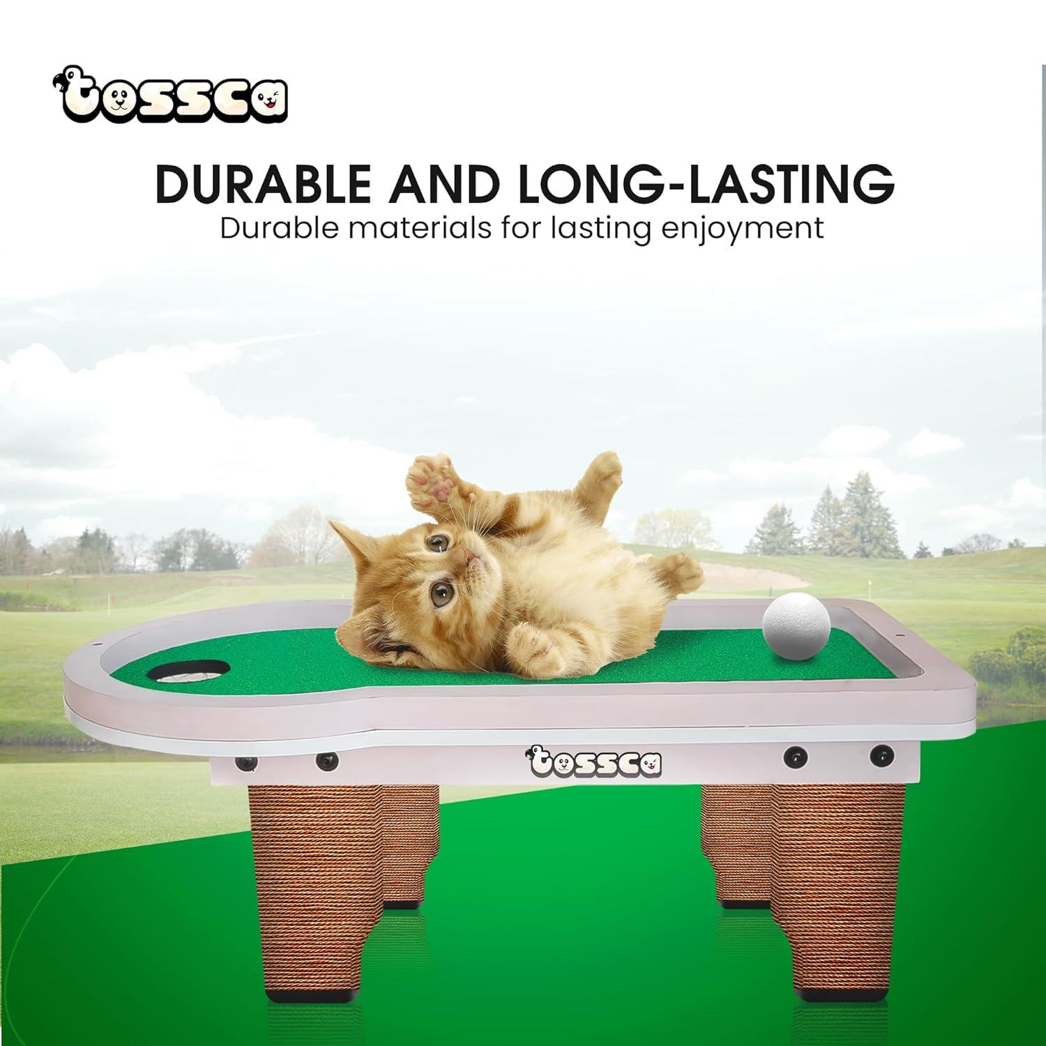 8 in 1 Cat Golf Table Set | Cat Tree Tower with Scratching Post, Catnip Pillows, Feather Teaser Wand, Feeder, Cat Furniture for Indoor Cats