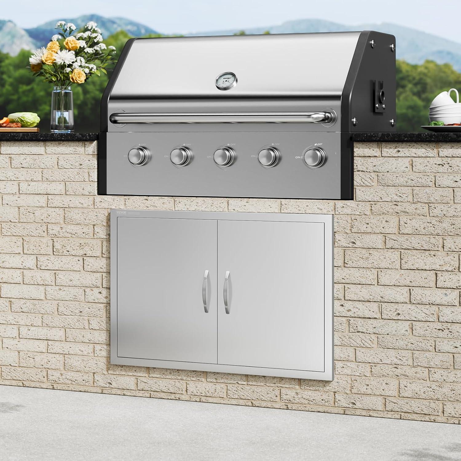 VEVOR 36x24 Inch BBQ Island Access Door Outdoor Kitchen Door Stainless Steel