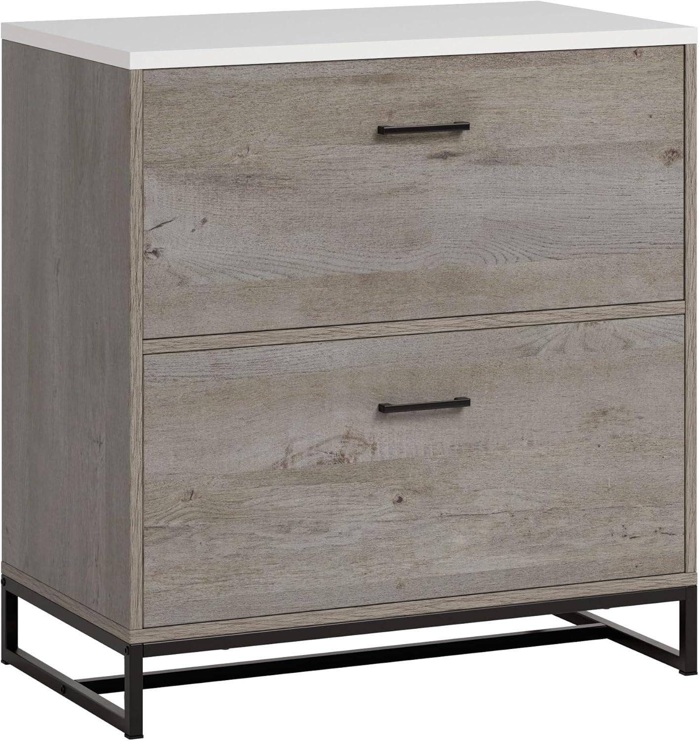 Mystic Oak 2-Drawer Lateral File Cabinet with Metal Base