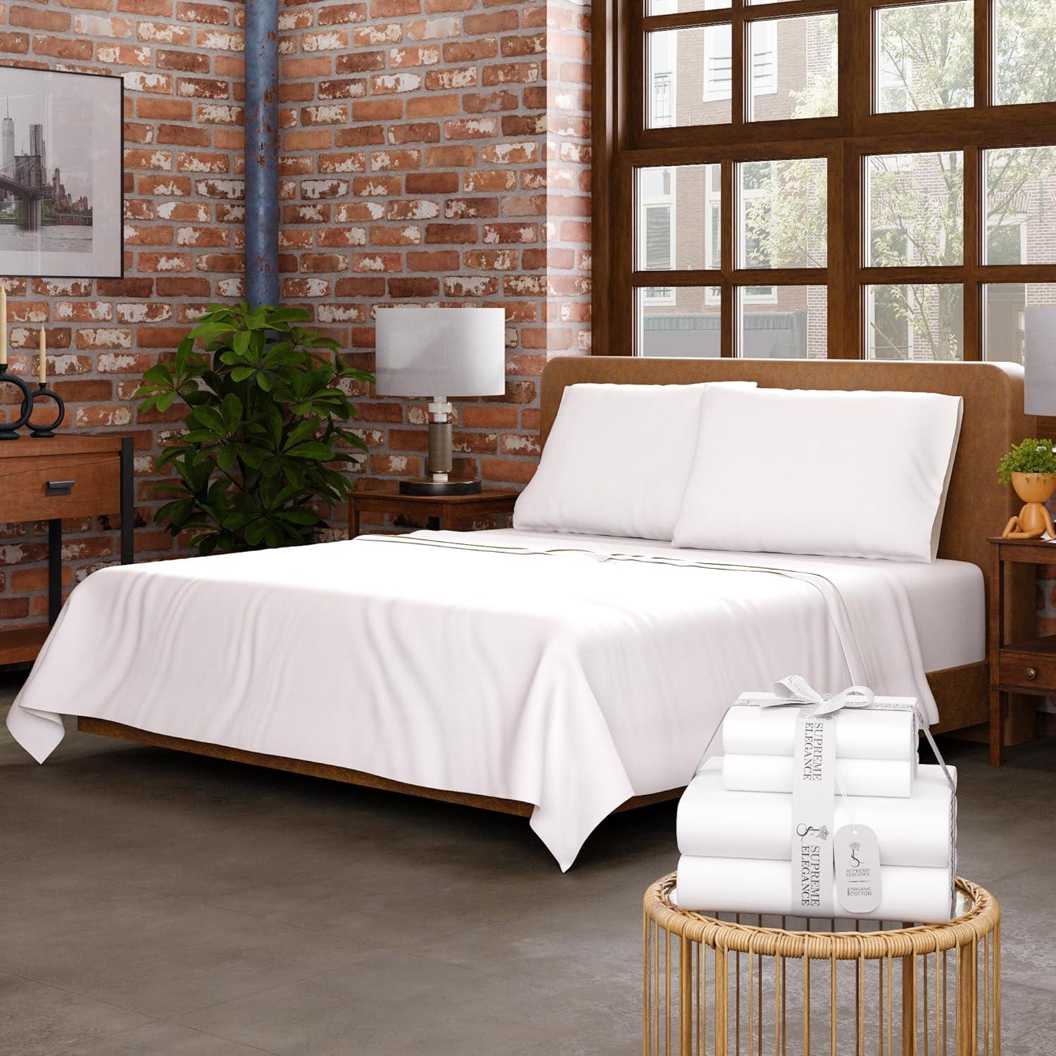 Purity Home Organic 100% Cotton Breathable & Lightweight Deep Pocket Sheet Set