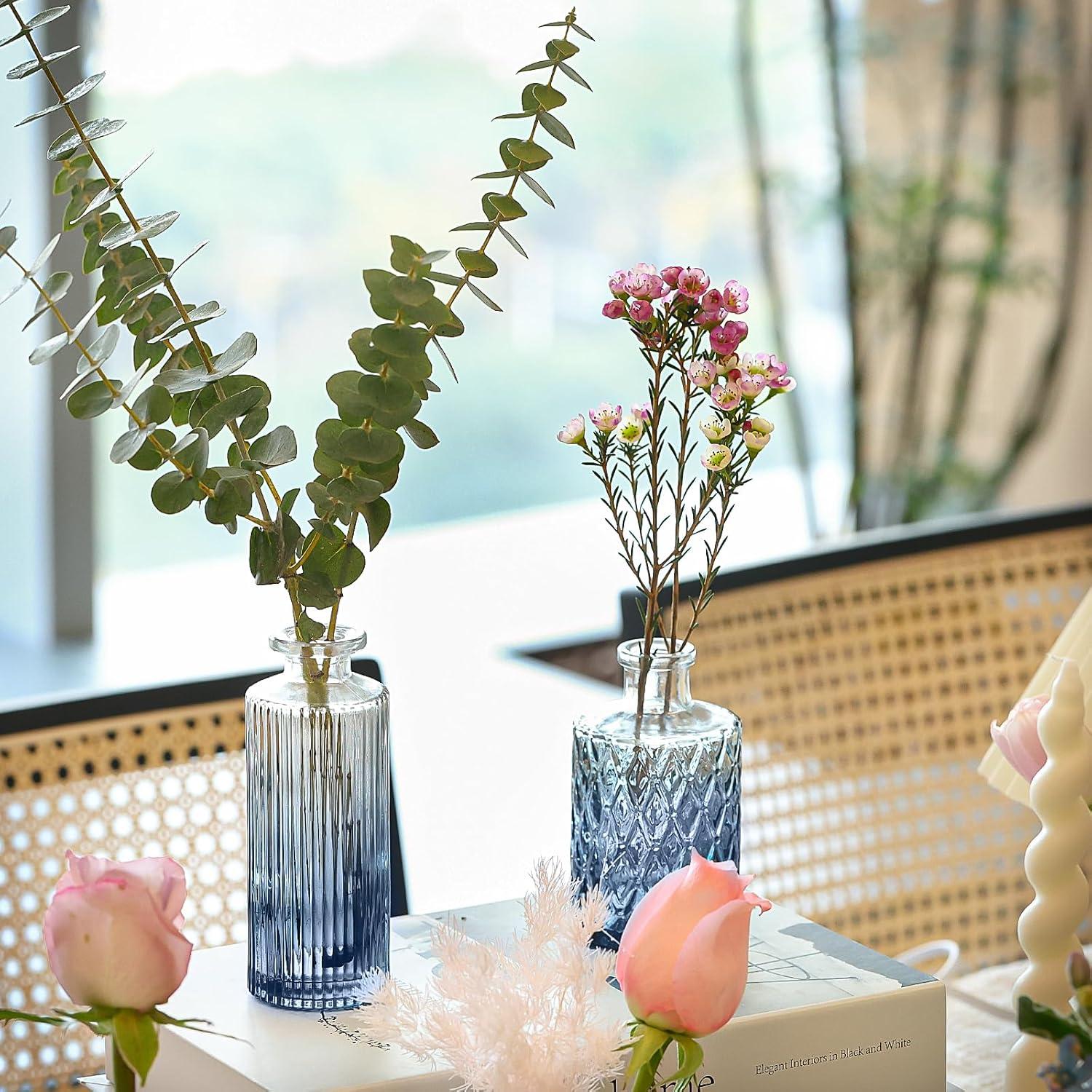 Bud Vases Set of 12, Small Glass Vases for Centerpieces, Small Flower Vases for Centerpieces, Vintage Mini Vase, Clear Bud Vase for Wedding Table Decor