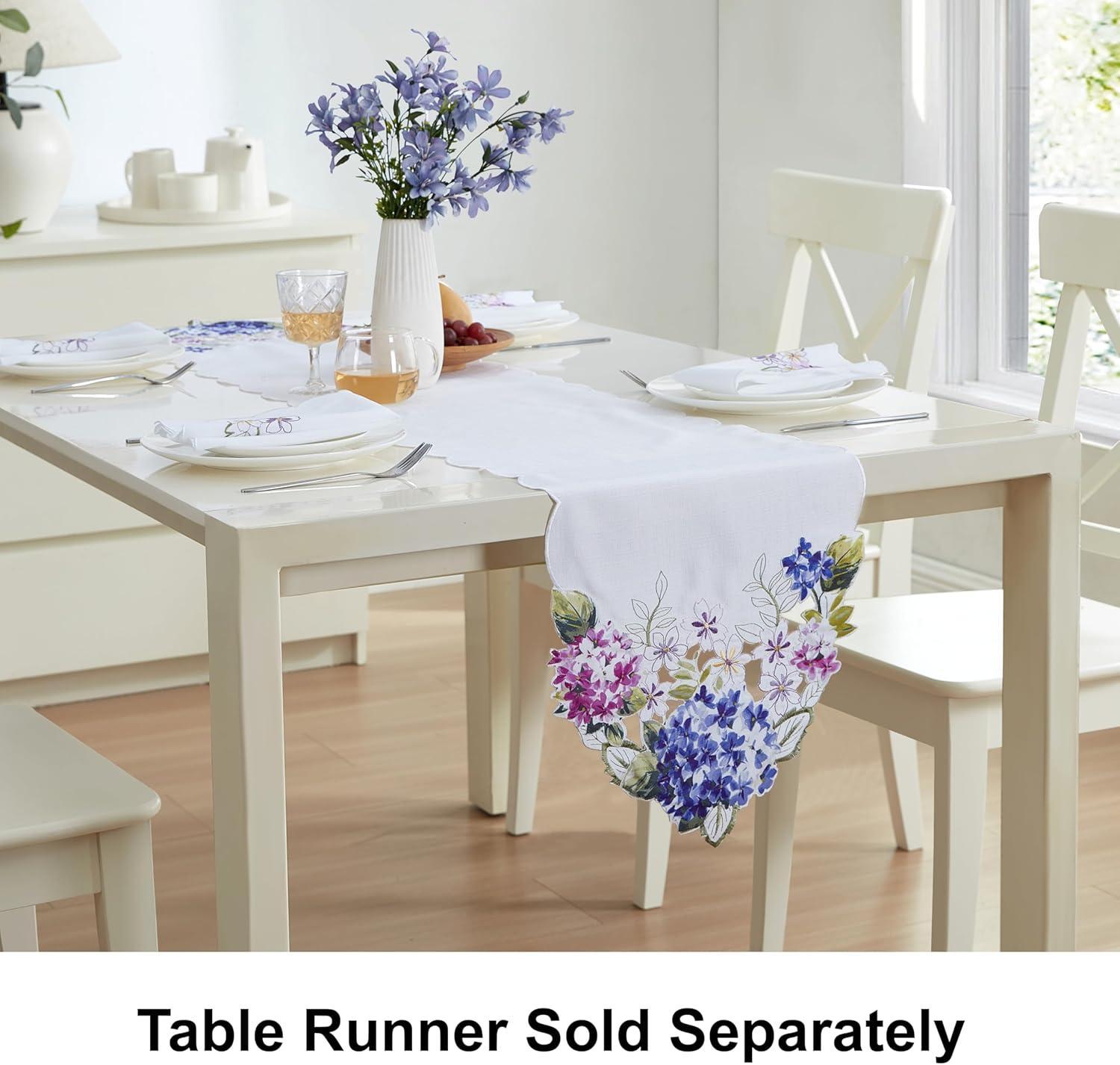 Spring Hydrangea Floral Cutwork Tablecloth - Multicolor - 60x102 - Elrene Home Fashions