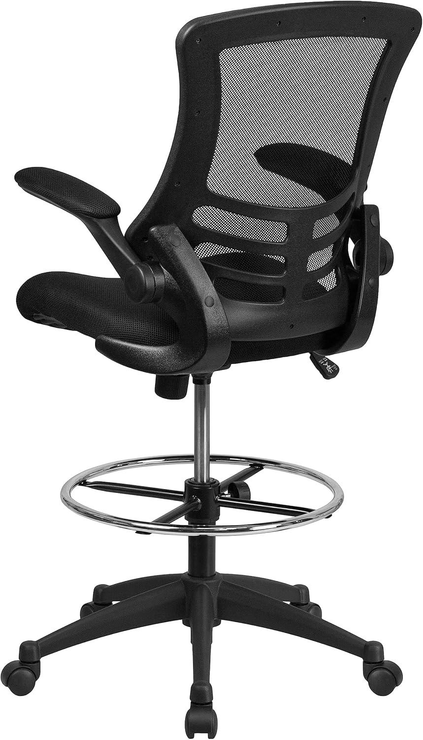 Archimedes Mid-Back Swivel Office Chair with Foot Ring and Flip-Up Arms