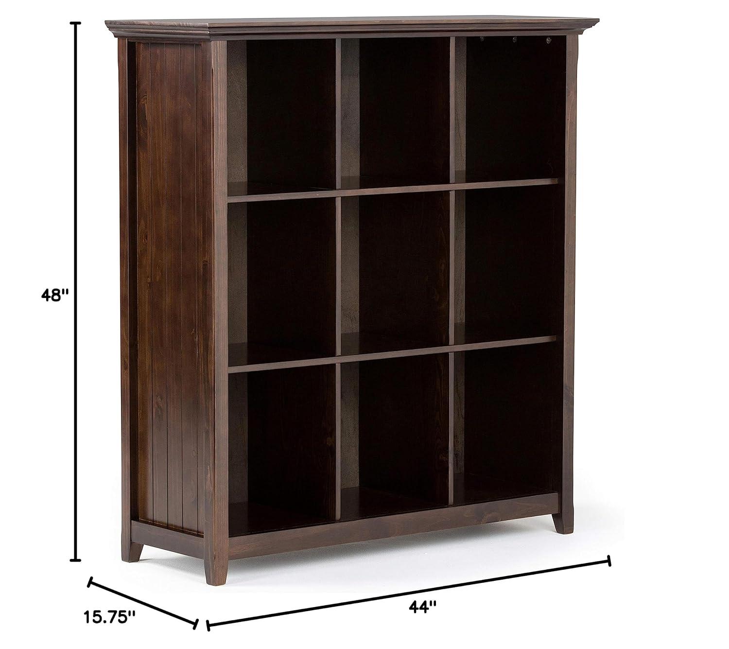 Simpli Home Acadian 44"W Solid Wood 9 Cube Storage Bookcase with Fixed Shelves & Reviews | Wayfair